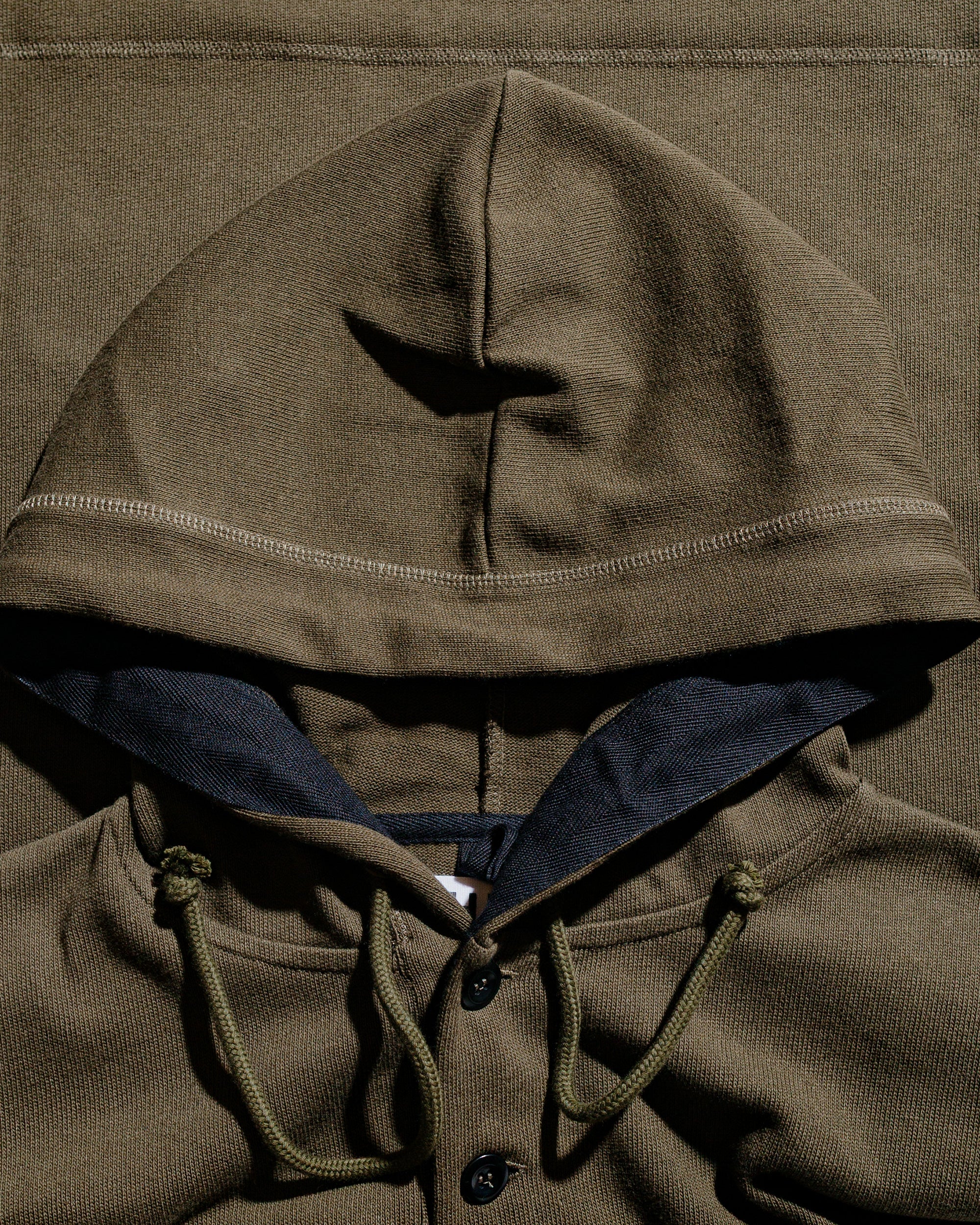MHL Button Hoodie Open End Jersey Seaweed - Image 5