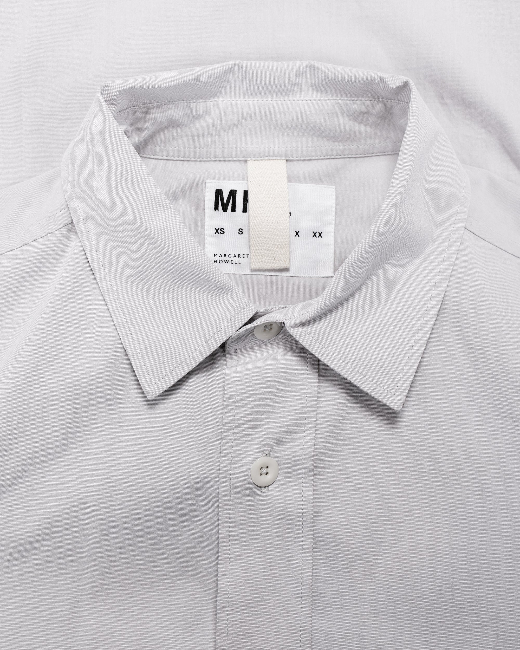 MHL Overall Shirt Plainweave Cotton Canvas Pebble - Image 5