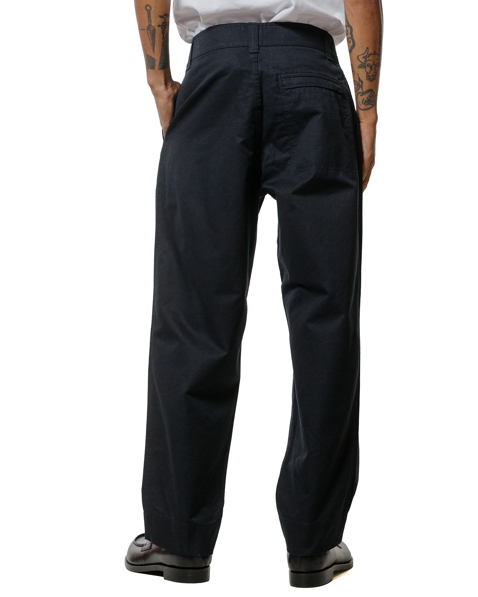 MHL Stitch Pleat Trouser Compact Cotton Canvas Black - Image 3