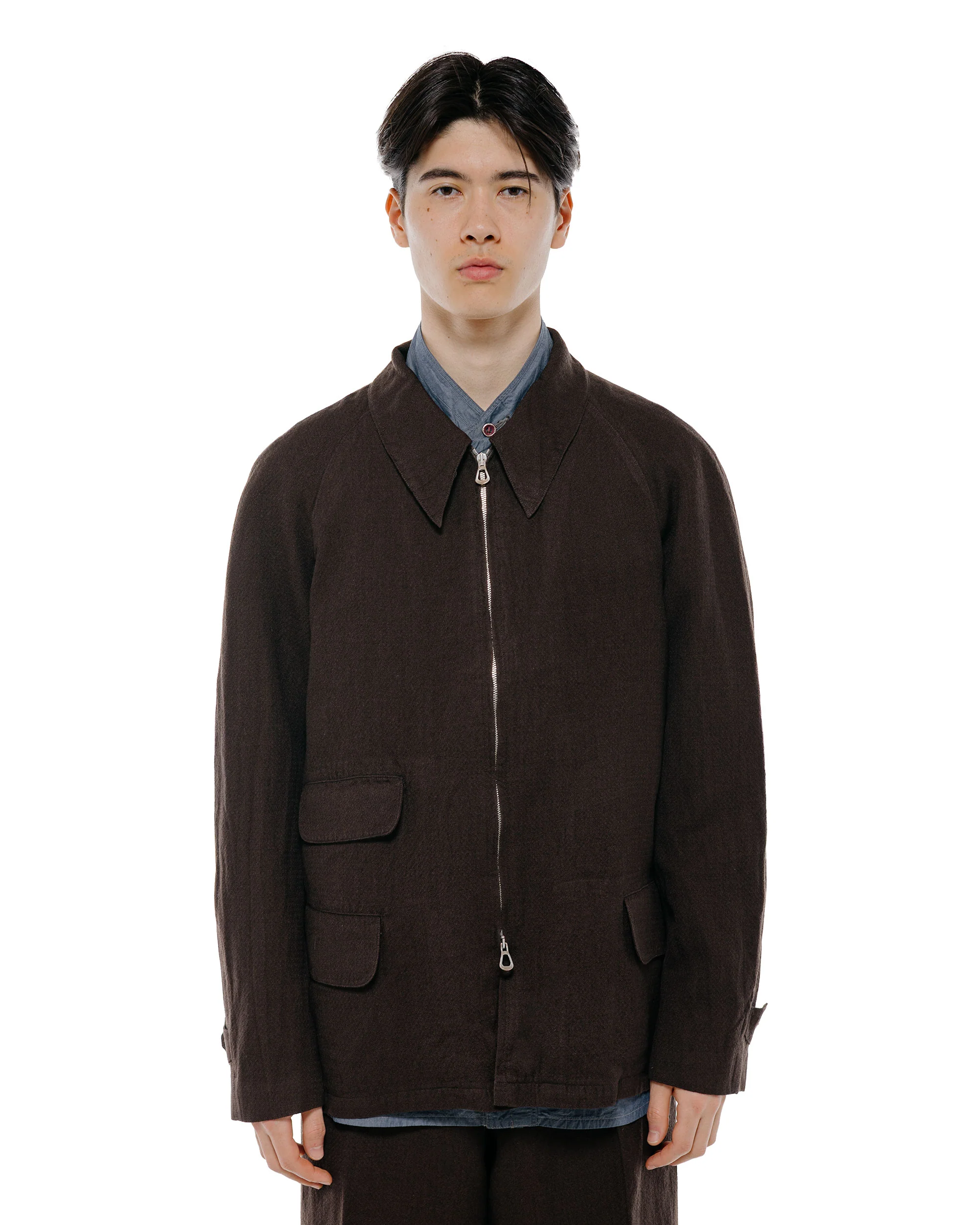 MotivMfg Bergman Mac Jacket Wool Linen Crepe/Espresso - Image 2
