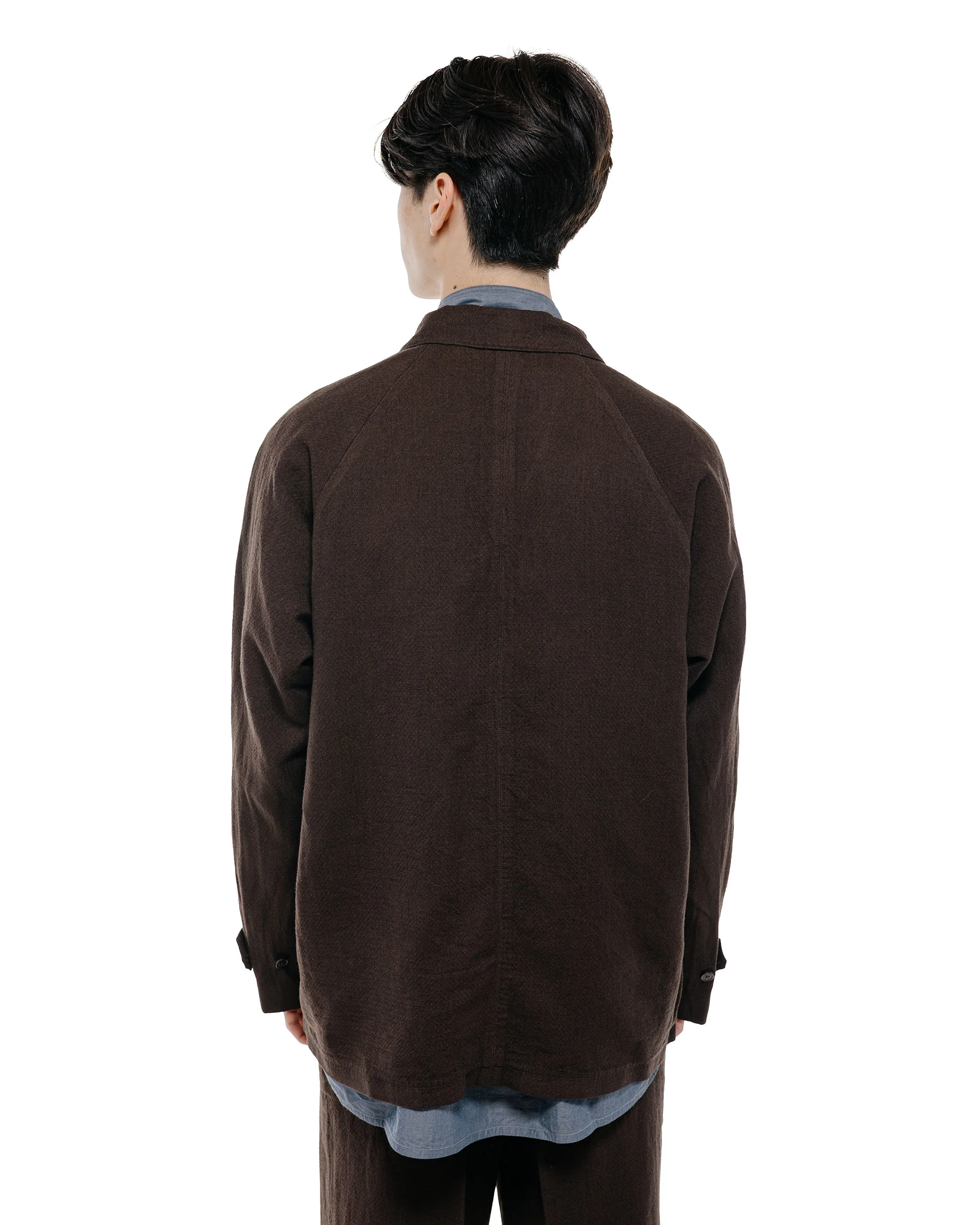 MotivMfg Bergman Mac Jacket Wool Linen Crepe/Espresso - Image 4