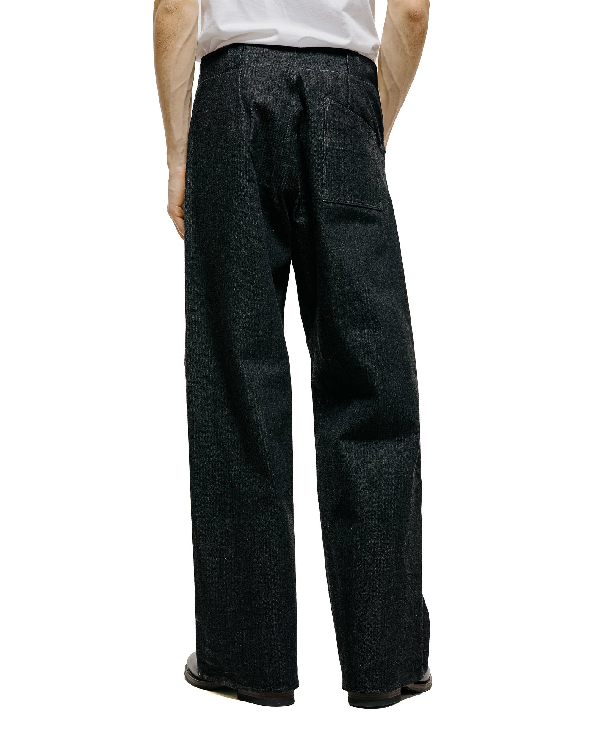 MotivMfg Doric Denim Trousers Original Herringbone Denim/Black - Image 3