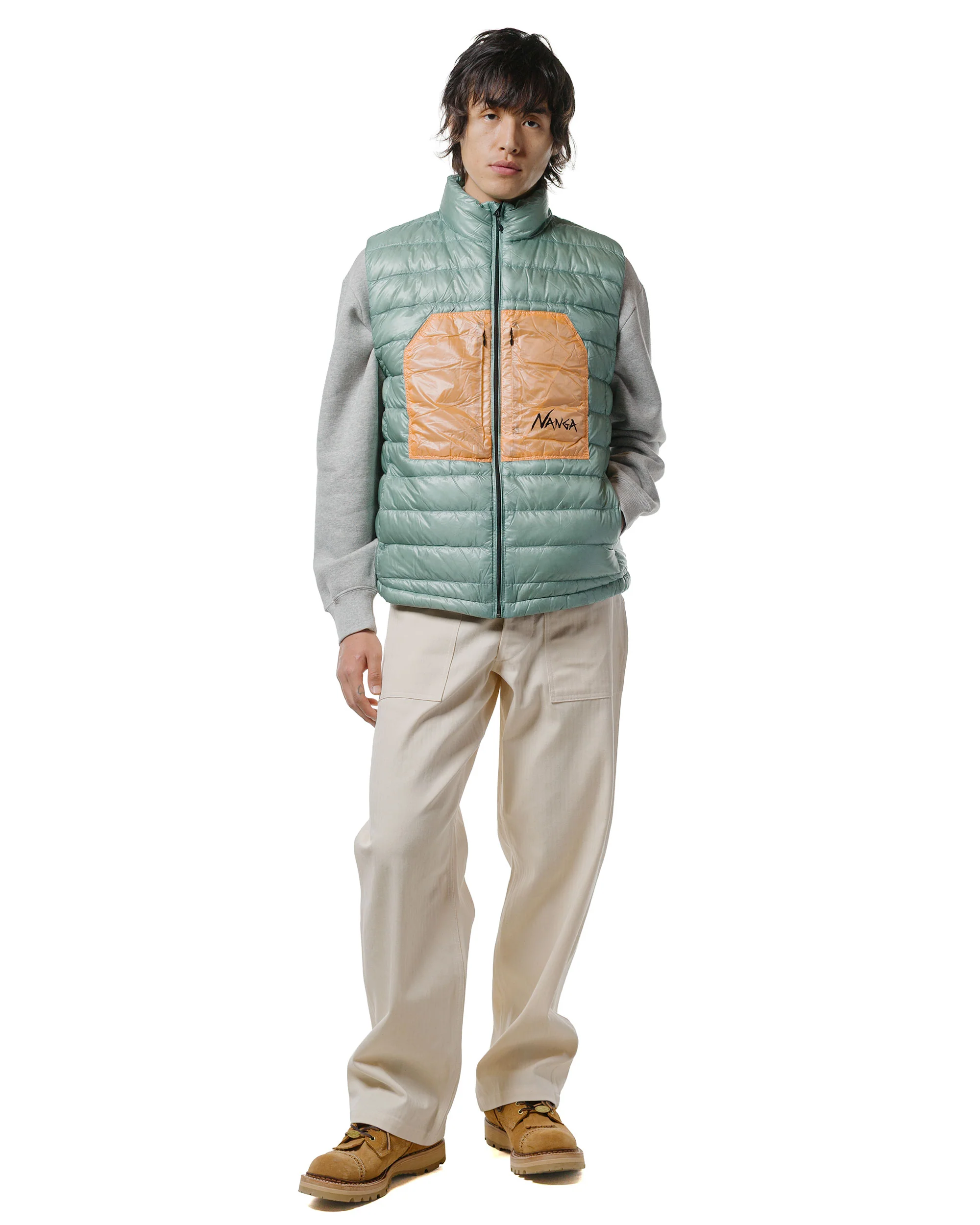 Nanga Ultilight Down Vest Packable Aloe Green - Image 4