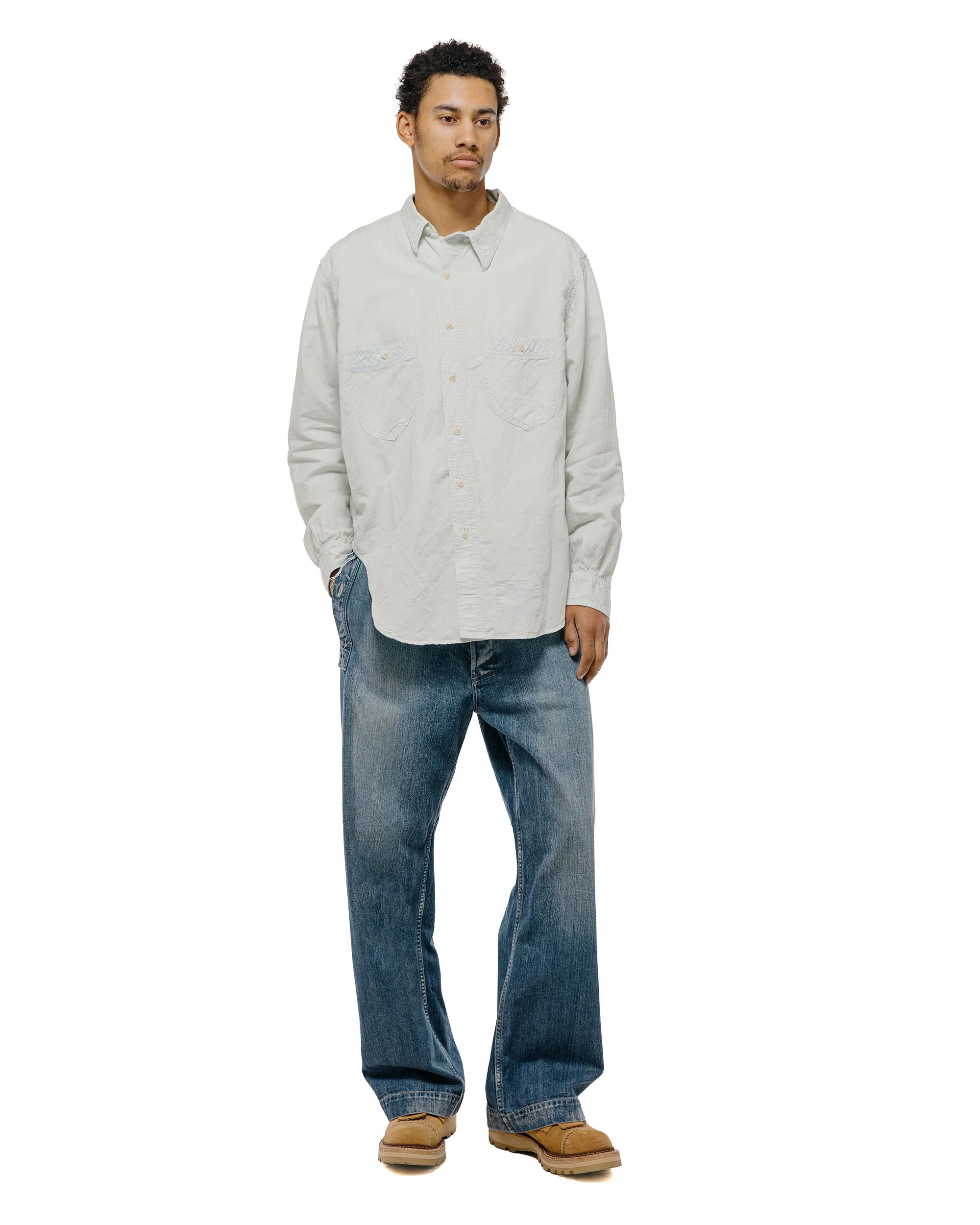 NICENESS Elmes Articulated Shirt Ice Blue - Image 5