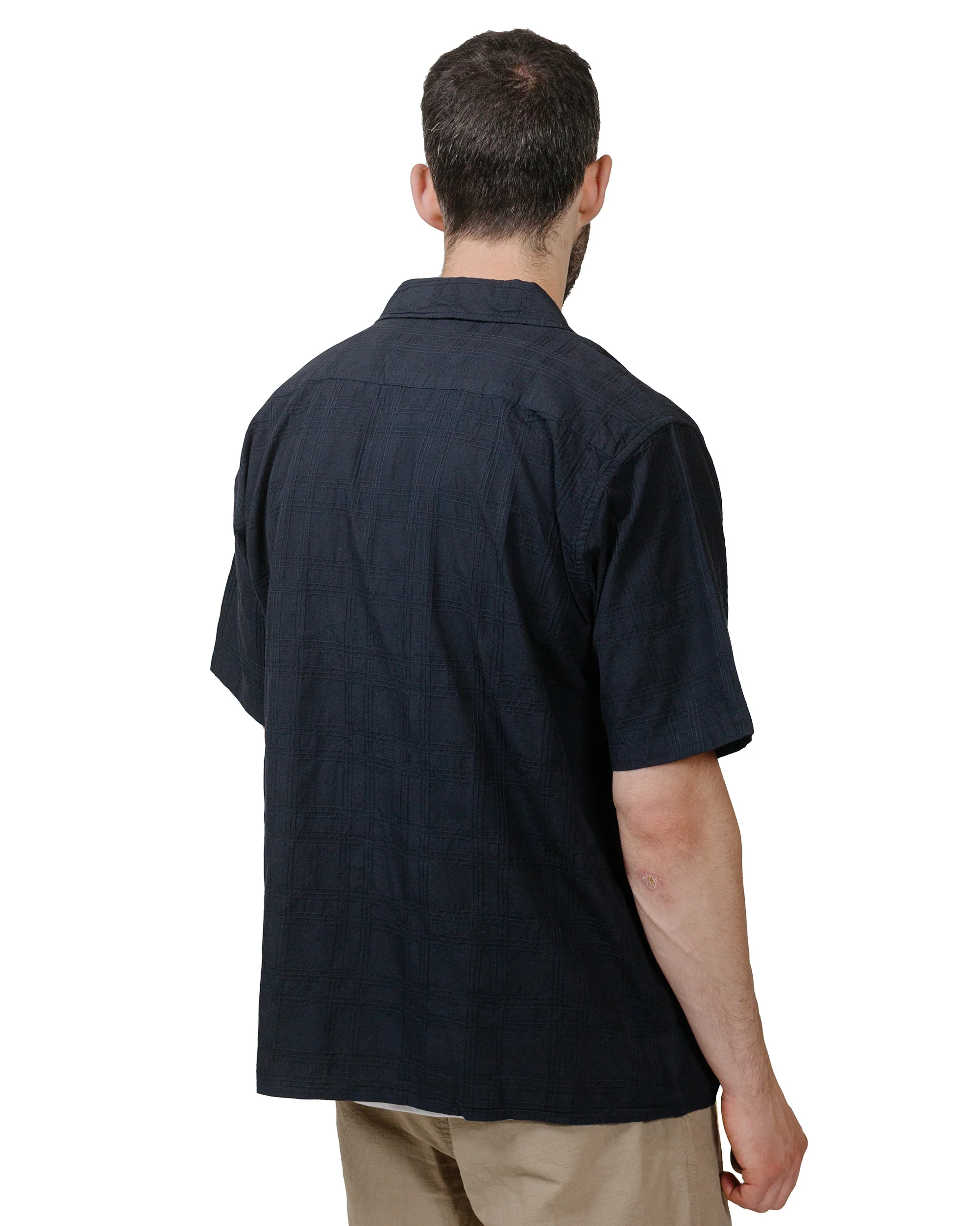 Norse Projects Carsten Relaxed Dobby Check Shirt Dark Navy - Image 3