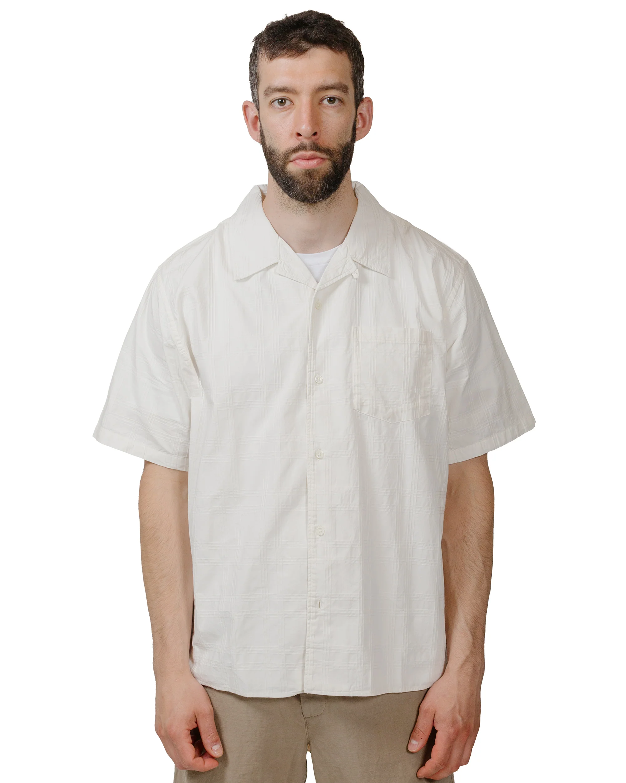 Norse Projects Carsten Relaxed Dobby Check Shirt Ecru - Image 2