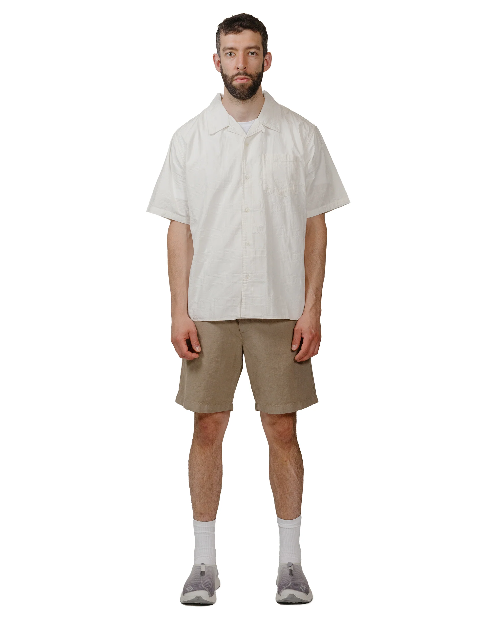 Norse Projects Carsten Relaxed Dobby Check Shirt Ecru - Image 4