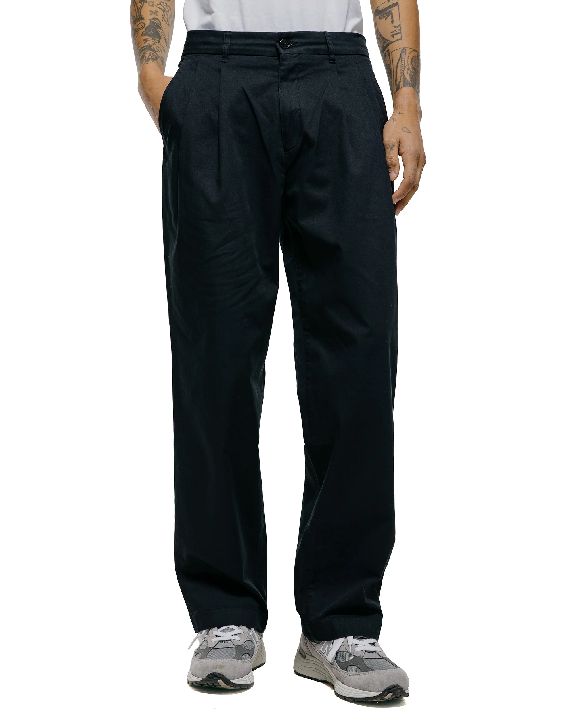 Norse Projects Hestur Relaxed Twill Pleated Trouser Black - Image 2