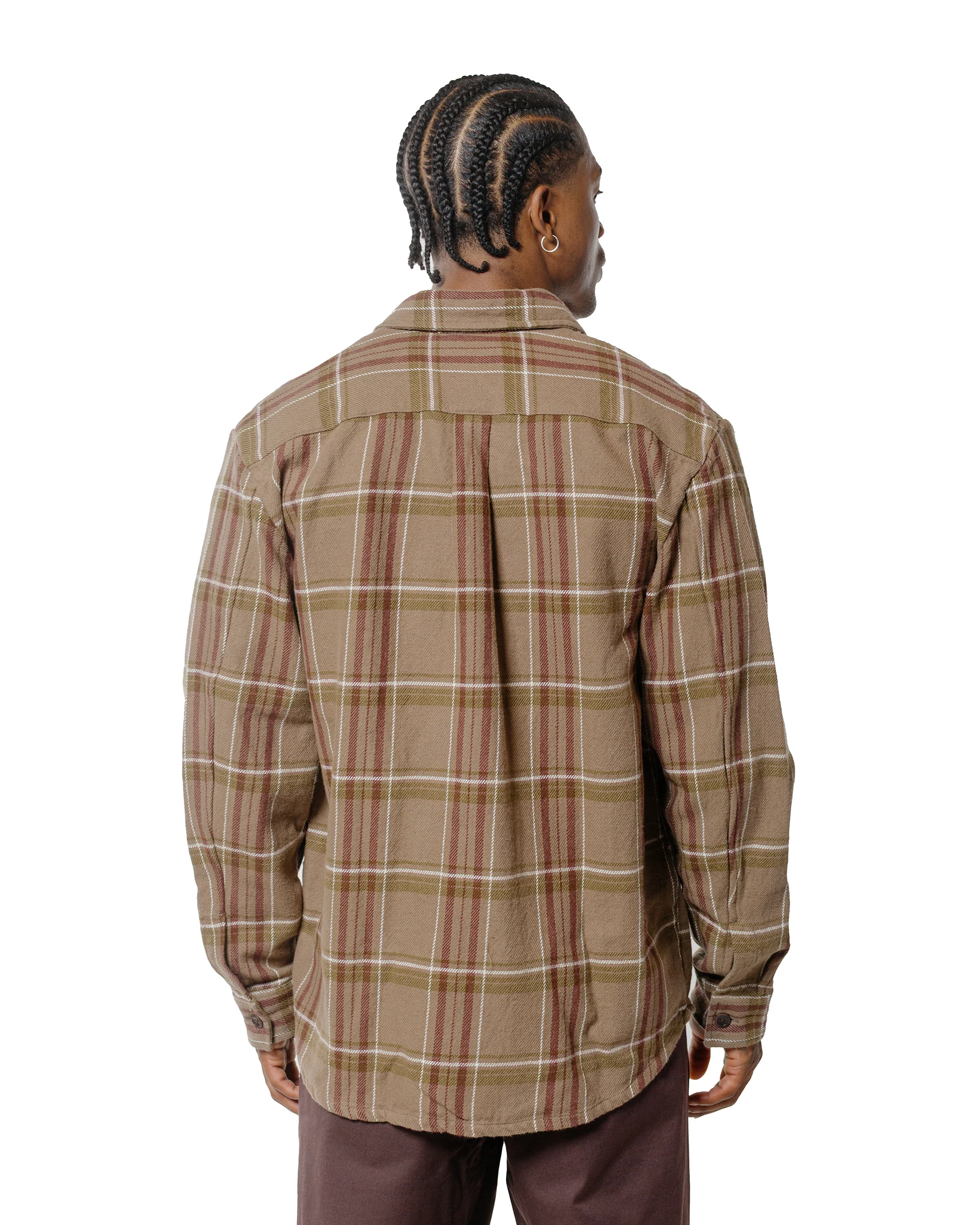Norse Projects Hjalmer Heavy Twill Check Overshirt Walnut - Image 3
