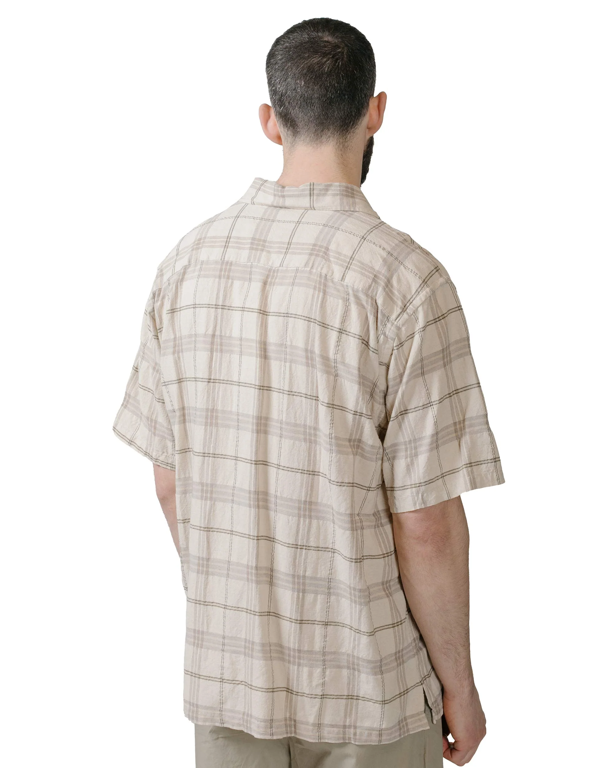 Norse Projects Ivan Relaxed Textured Check SS Shirt Oatmeal - Image 3