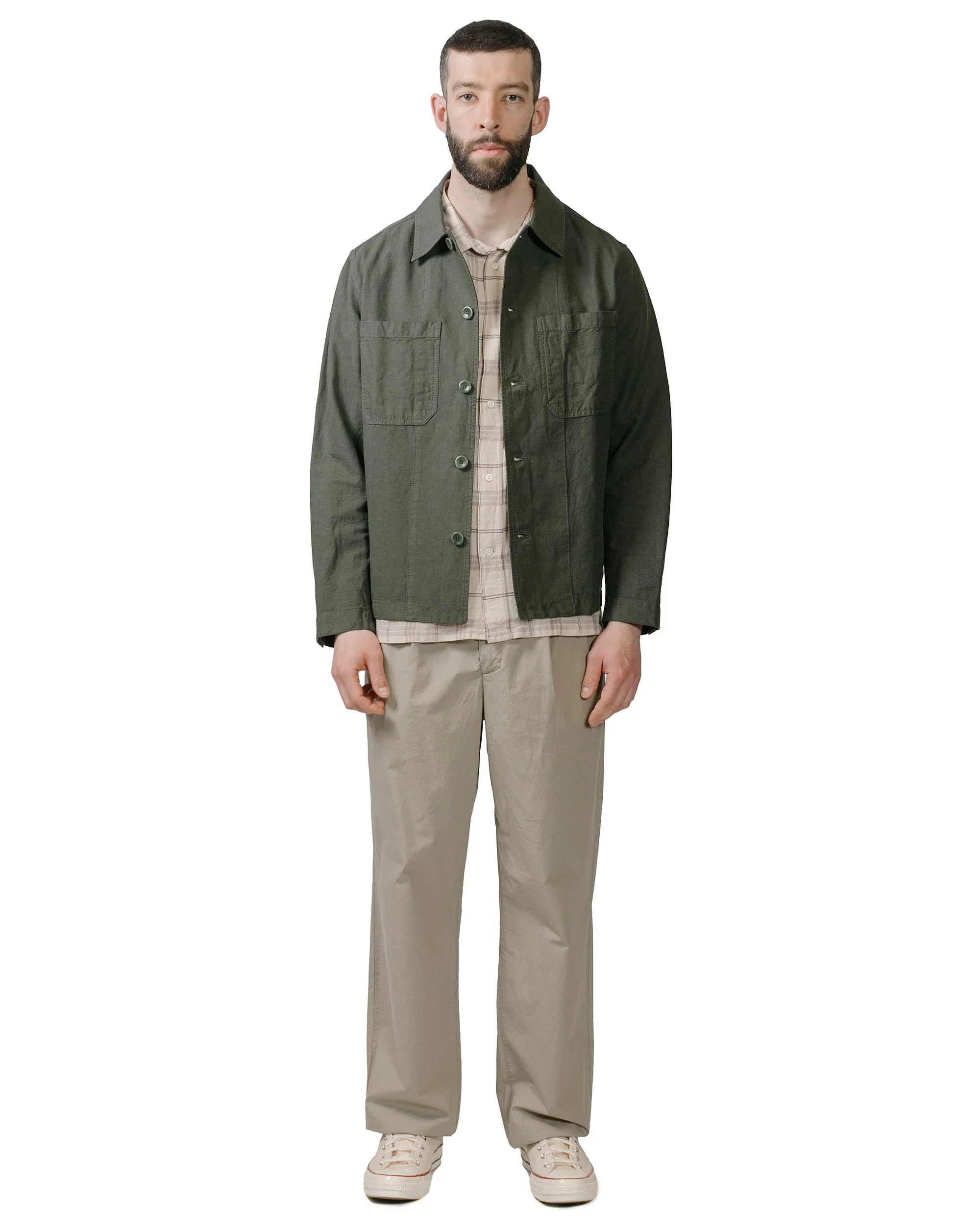 Norse Projects Ivan Relaxed Textured Check SS Shirt Oatmeal - Image 4