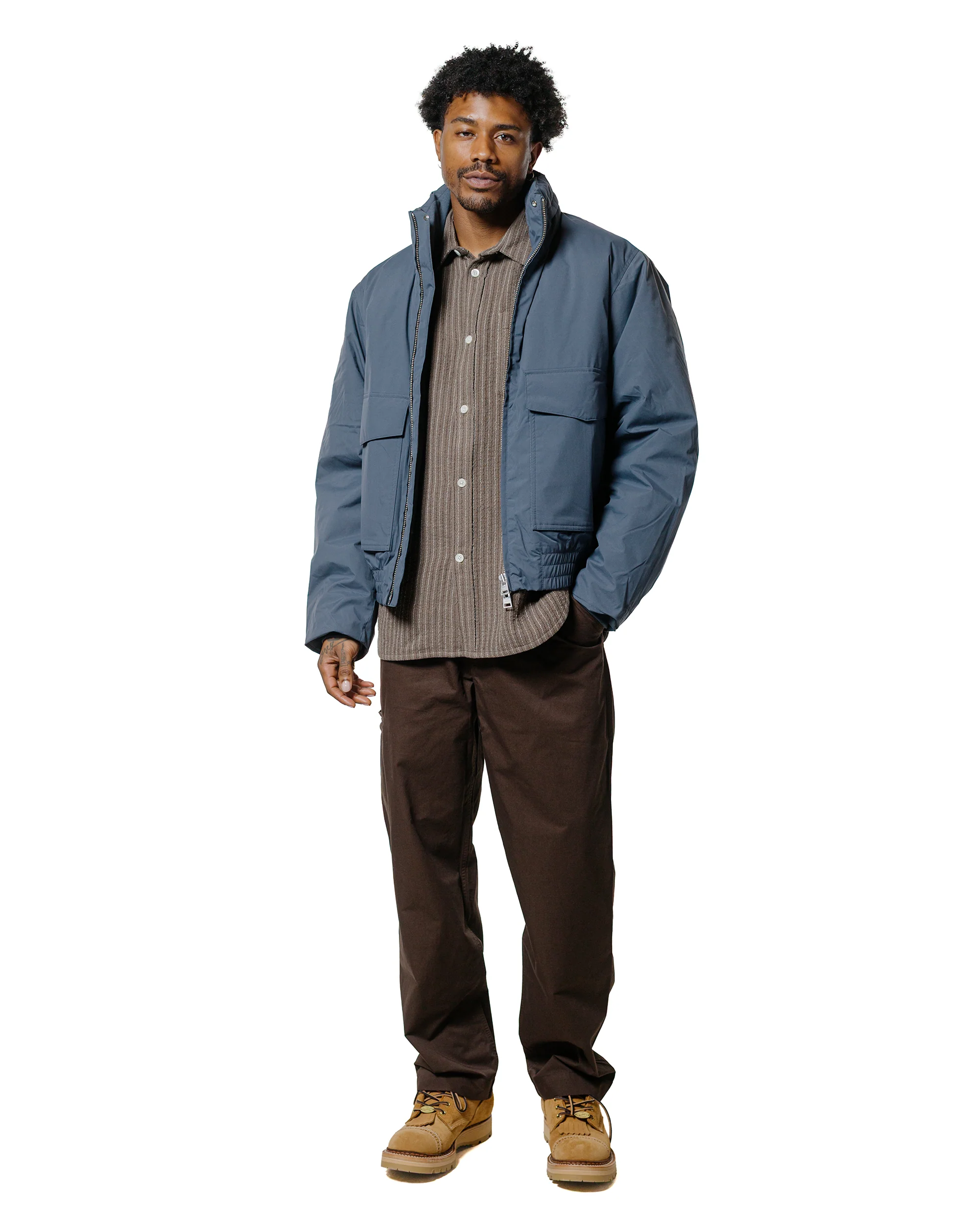 Norse Projects Ole Oversized Wool Stripe Shirt Seal Brown - Image 4