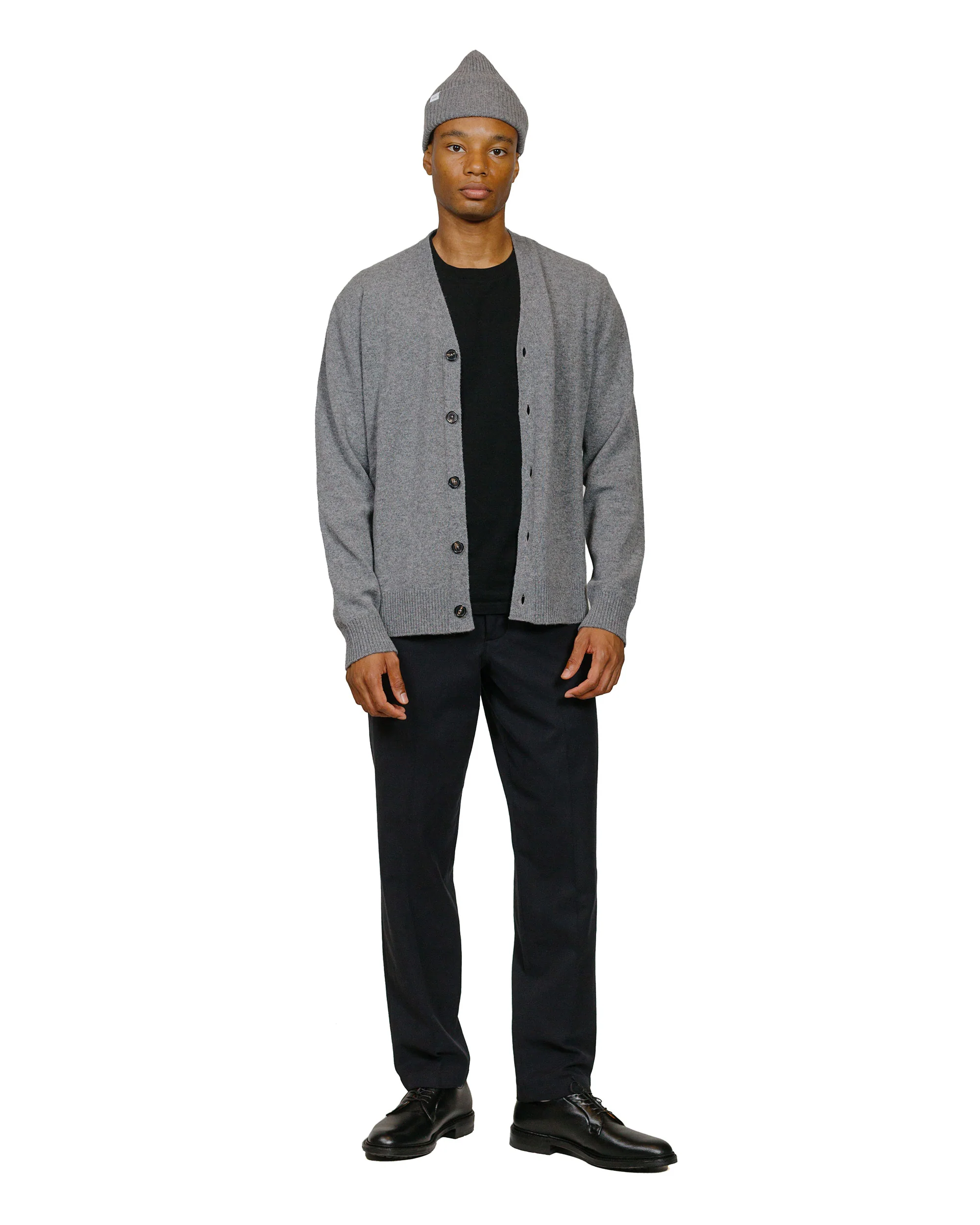Norse Projects Standard Merino Lambswool Cardigan Grey Melange - Image 4