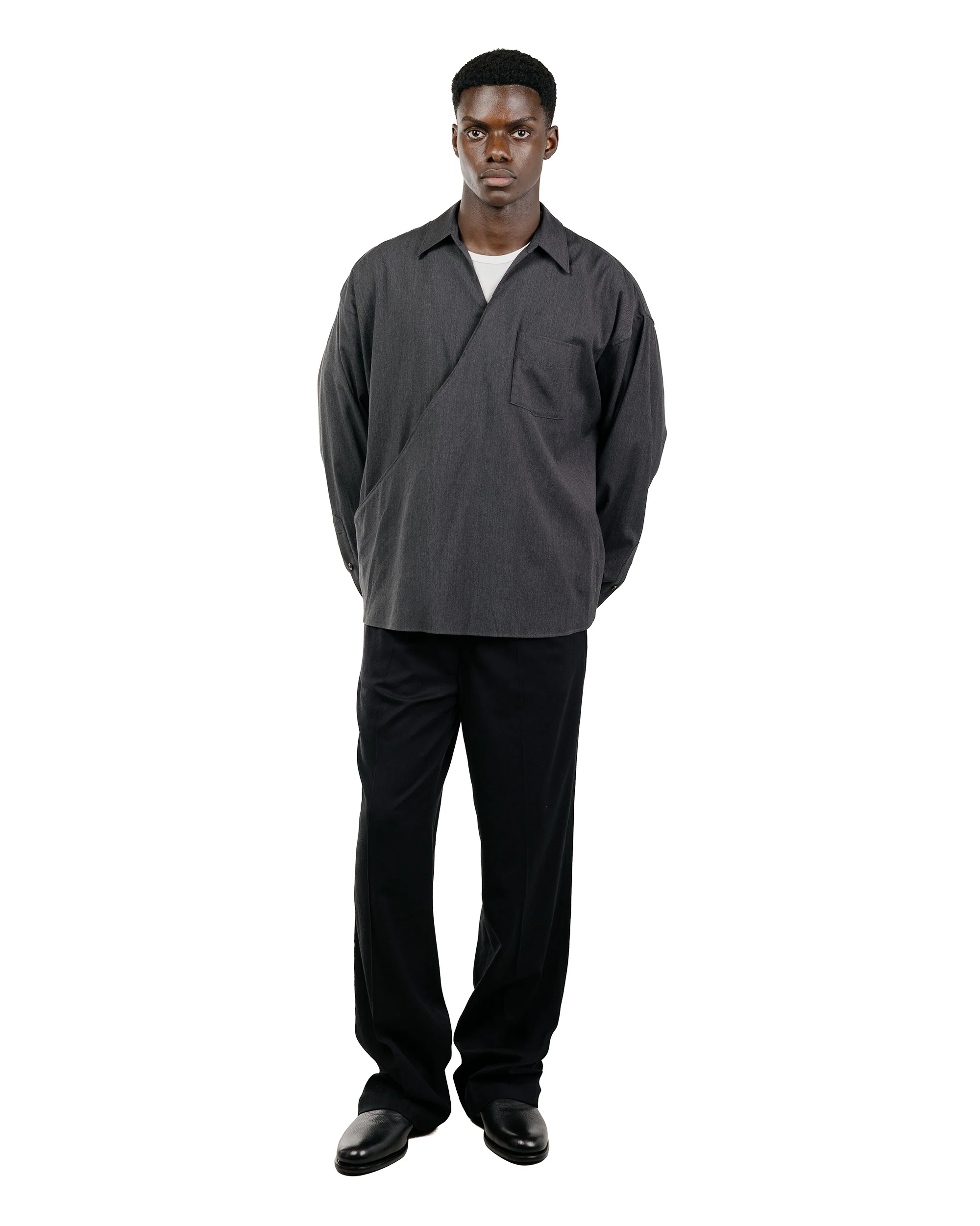 Old Joe Asymmetry Front Tunic Shirts (Long-Sleeve) Graphite - Image 5