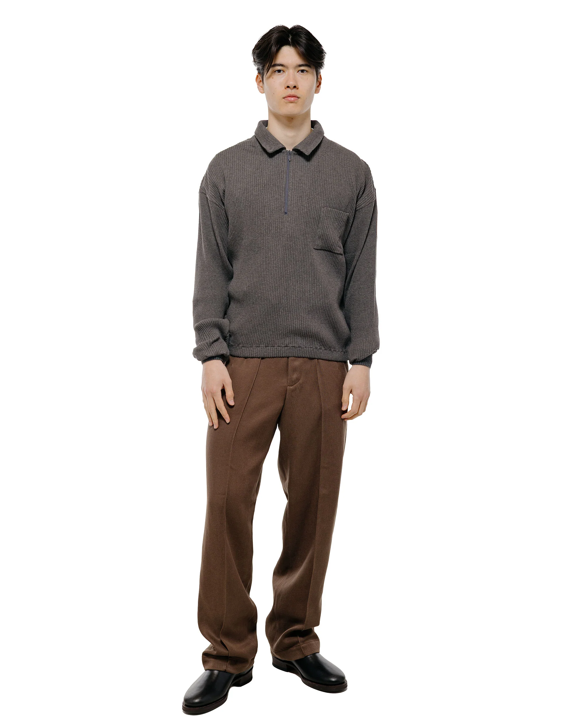 Old Joe Front Tuck Army Trouser Coffee - Image 5