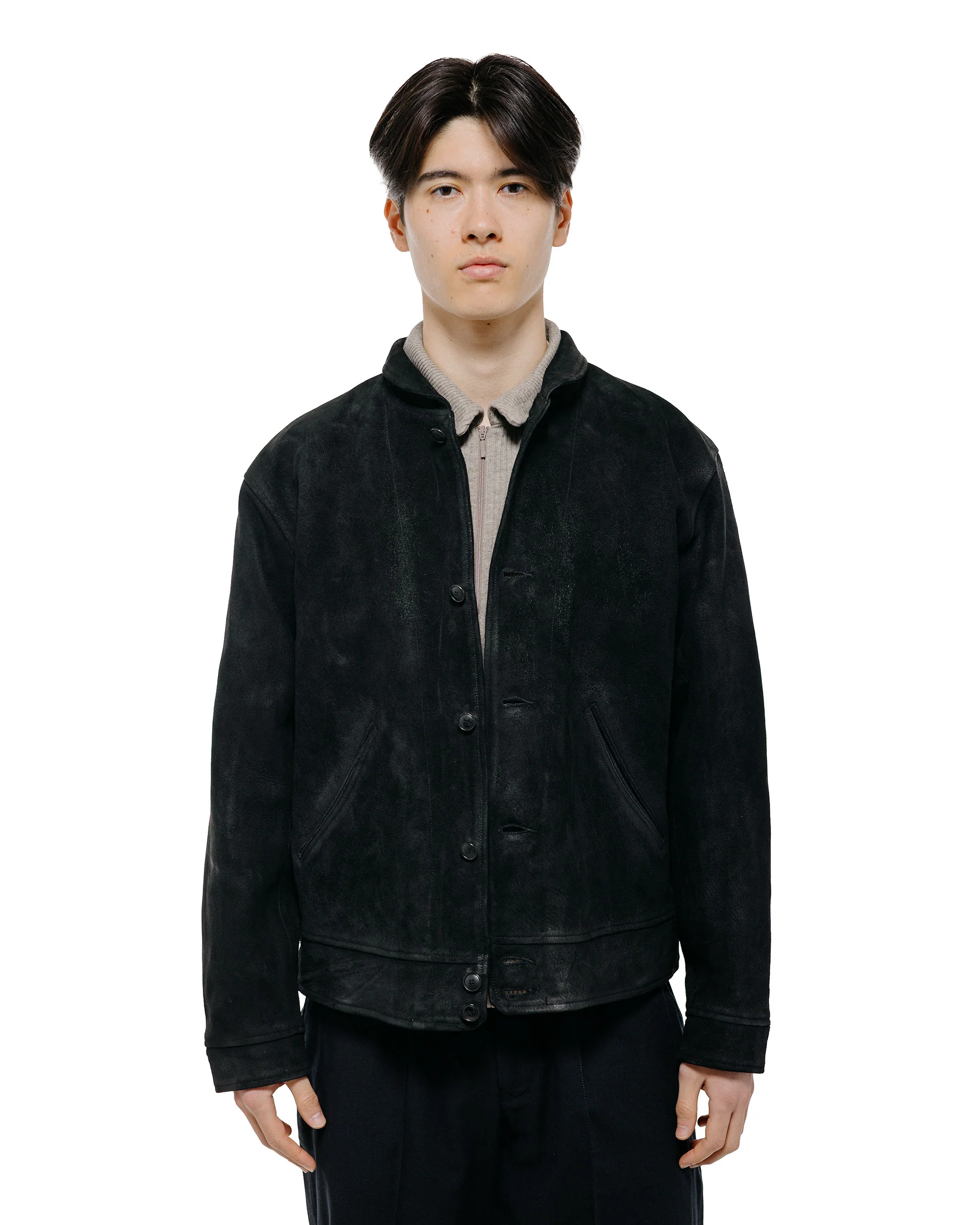 Old Joe Patina Horse-Hide Cossack Jacket Rough Out Patina Black - Image 2