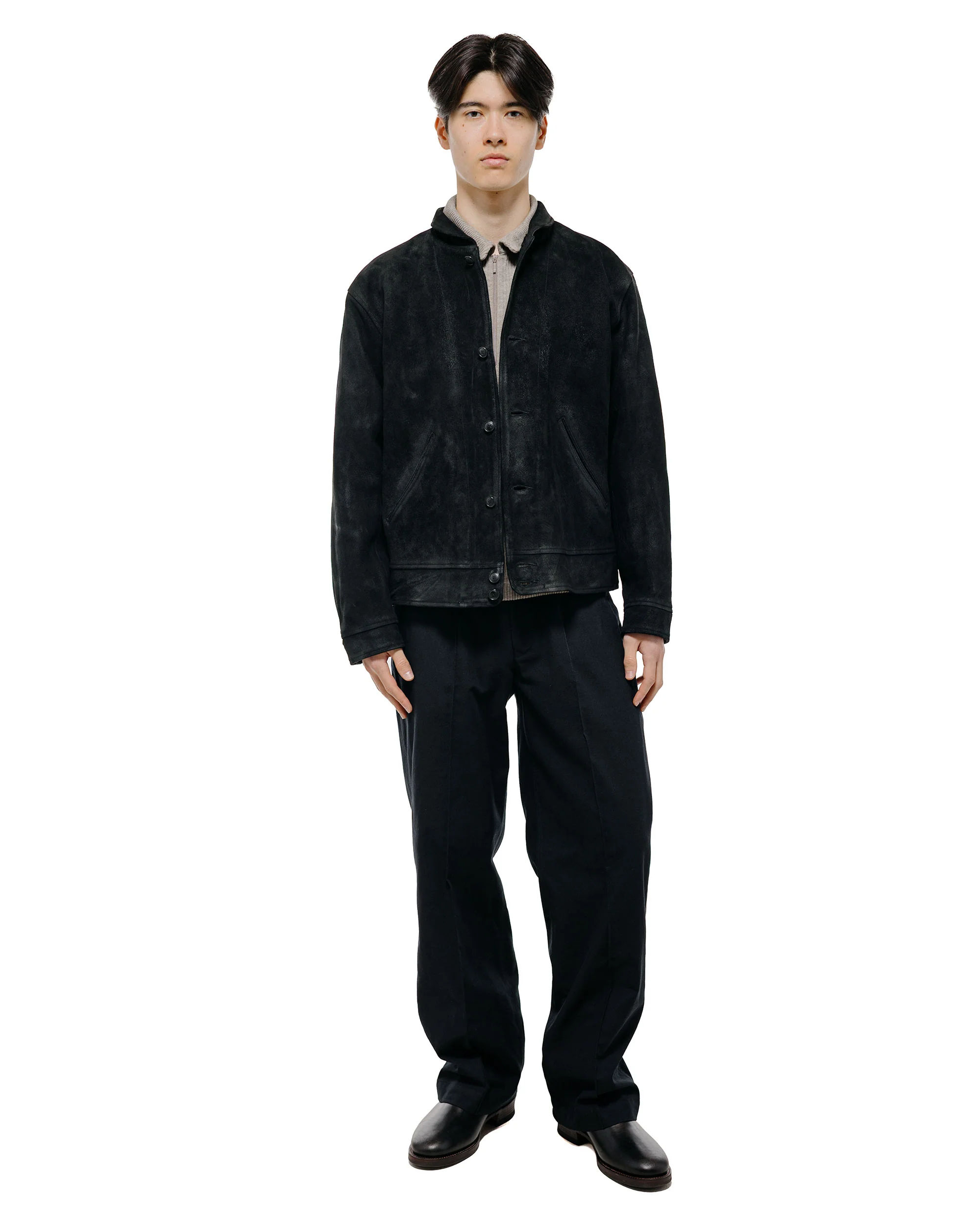 Old Joe Patina Horse-Hide Cossack Jacket Rough Out Patina Black - Image 5