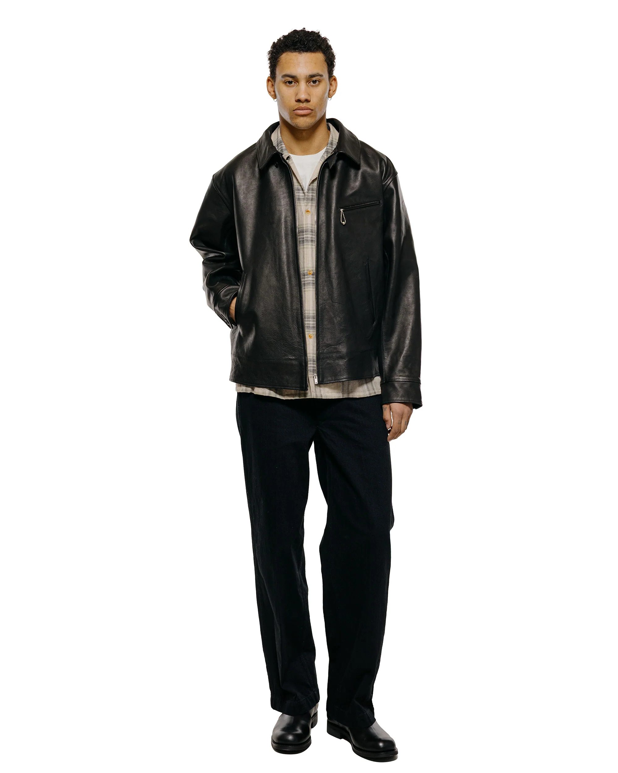 Old Joe Patina Horse-Hide Hercules Jacket Patina Black - Image 4