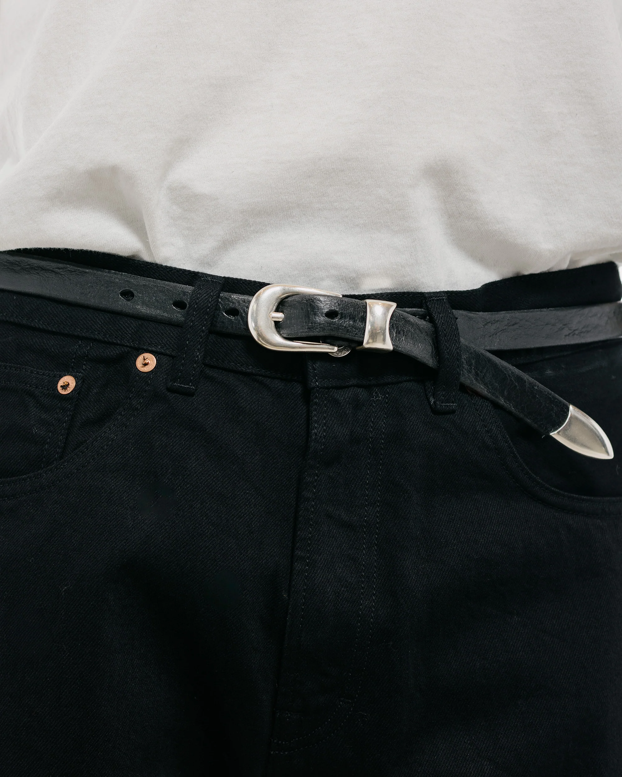 Our Legacy Belt 2CM Black Leather - Image 2