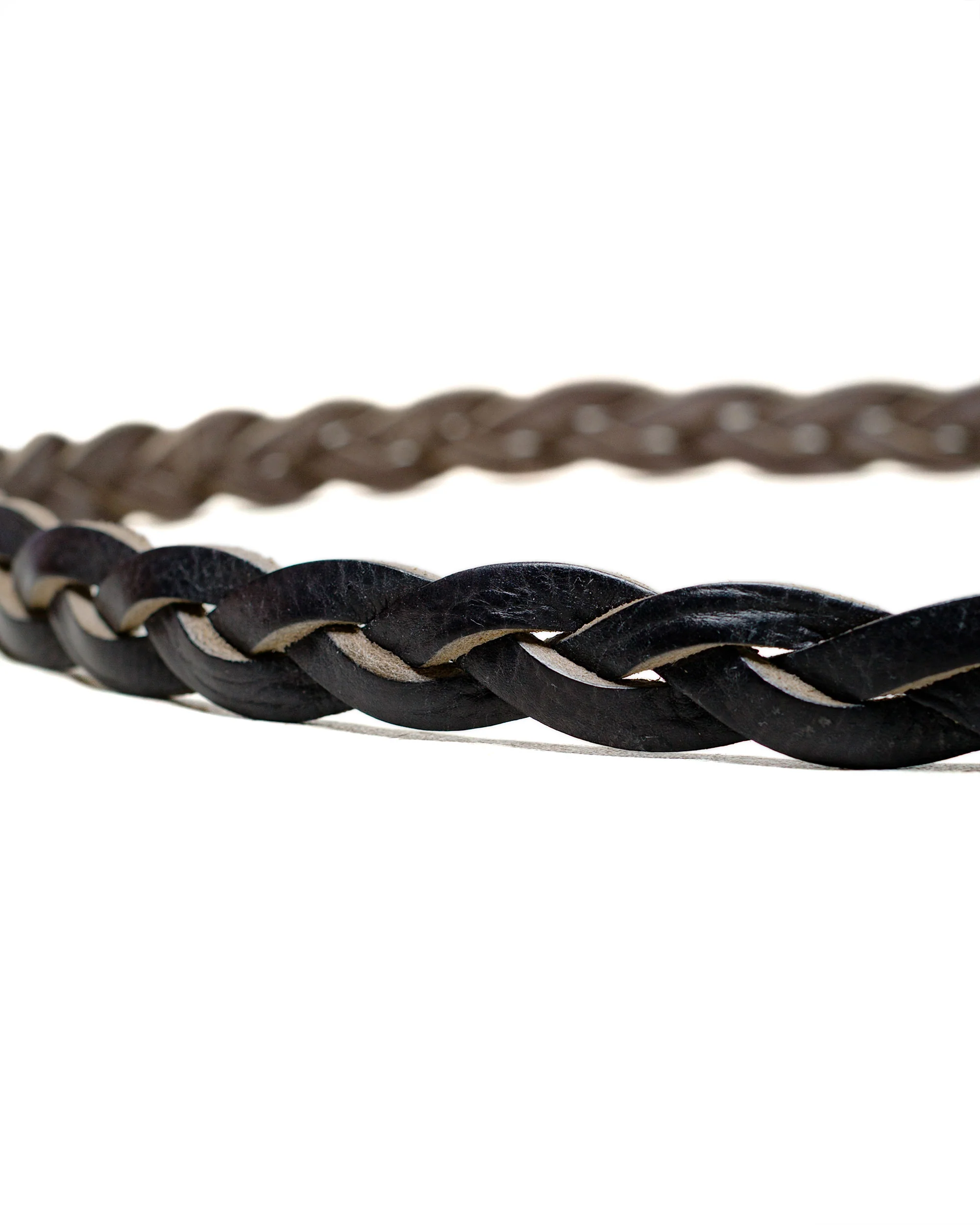 Our Legacy 2CM Braided Belt Soft Coal Torn Bovine - Image 3