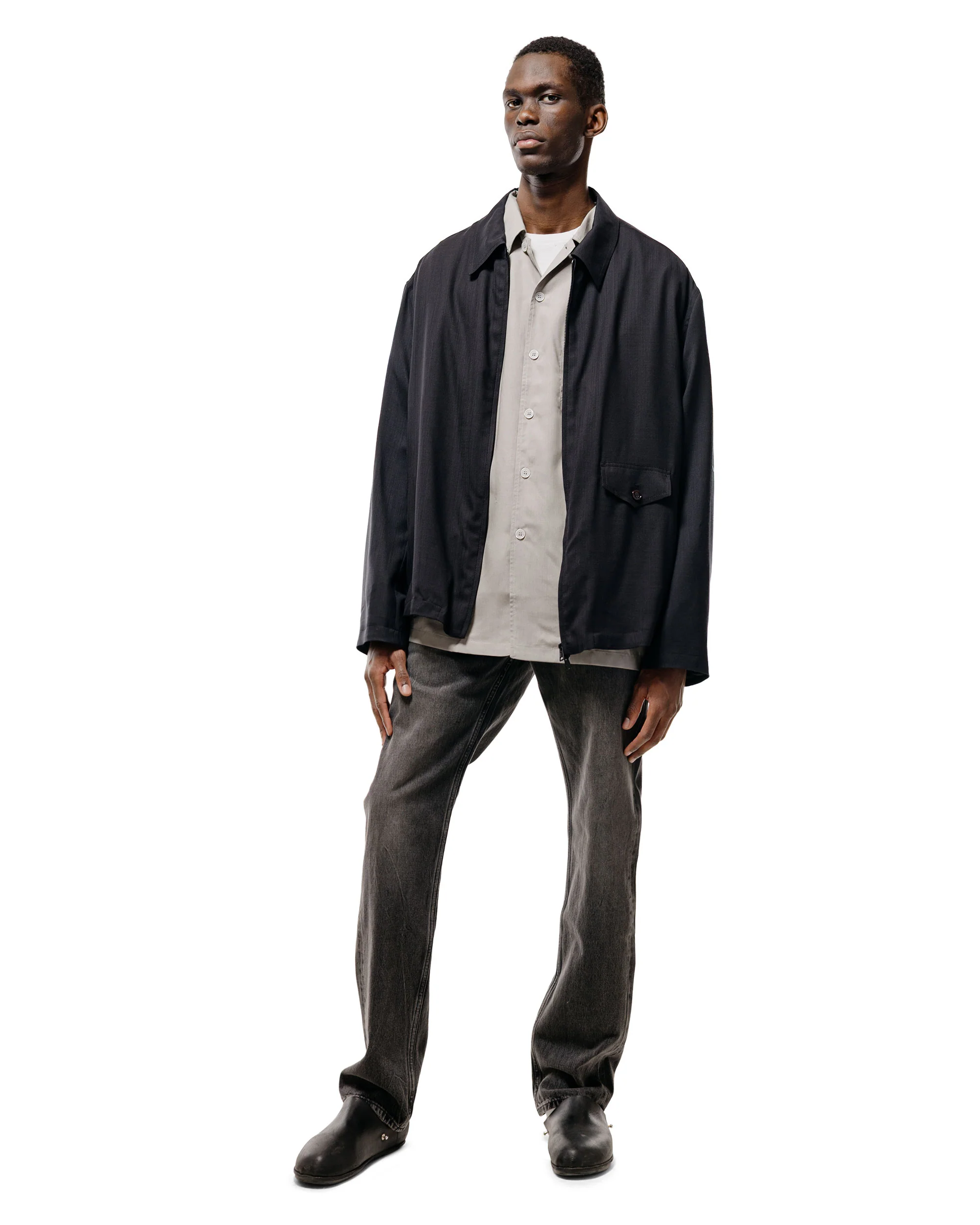 Our Legacy Evolved Jacket Eclipse Black Merino Voile - Image 4