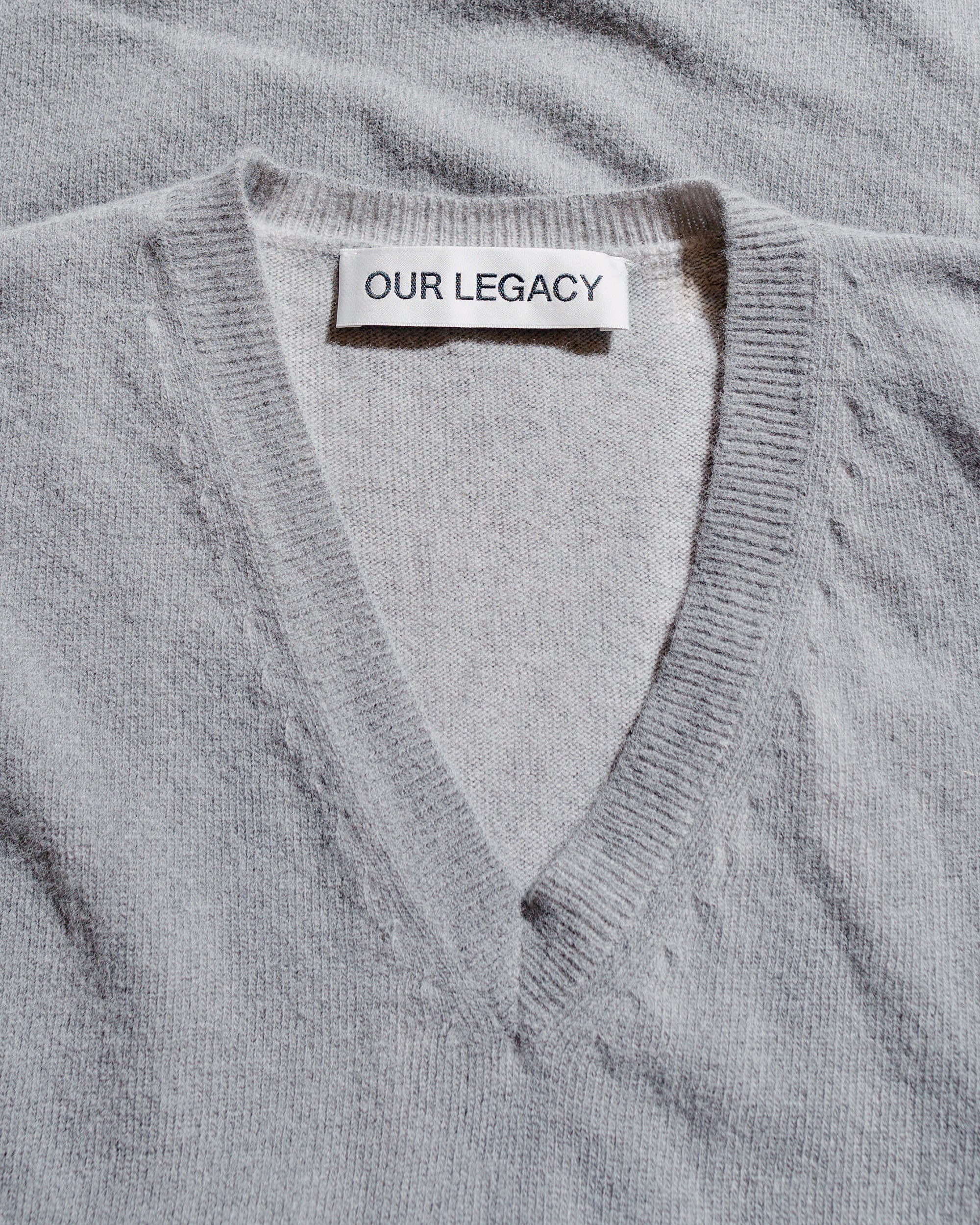 Our Legacy Parallel V-Neck Grey Spray Dye Cherub Wool - Image 5