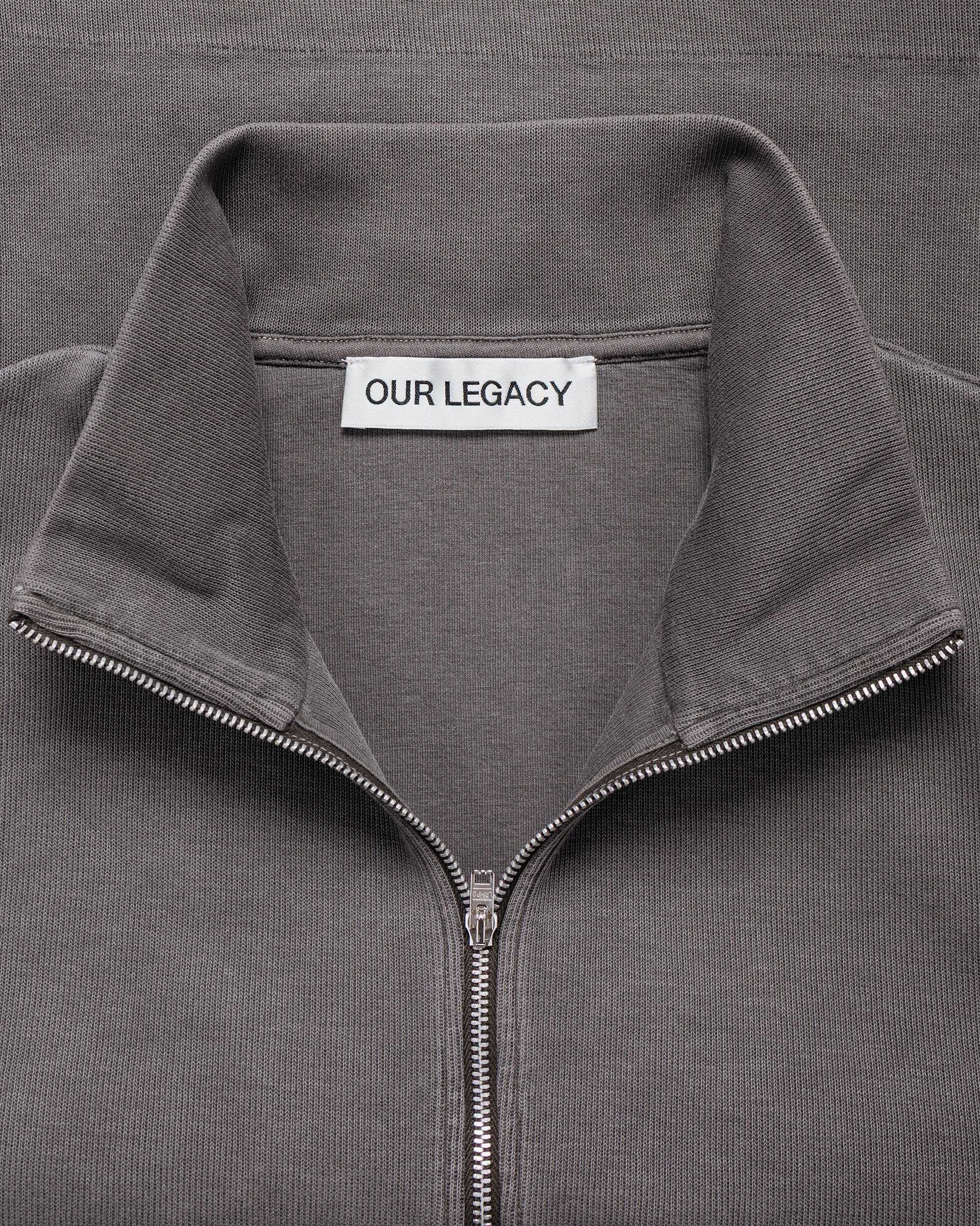 Our Legacy Shrunken Full Zip Worn Graphite Athletic Rib - Image 5
