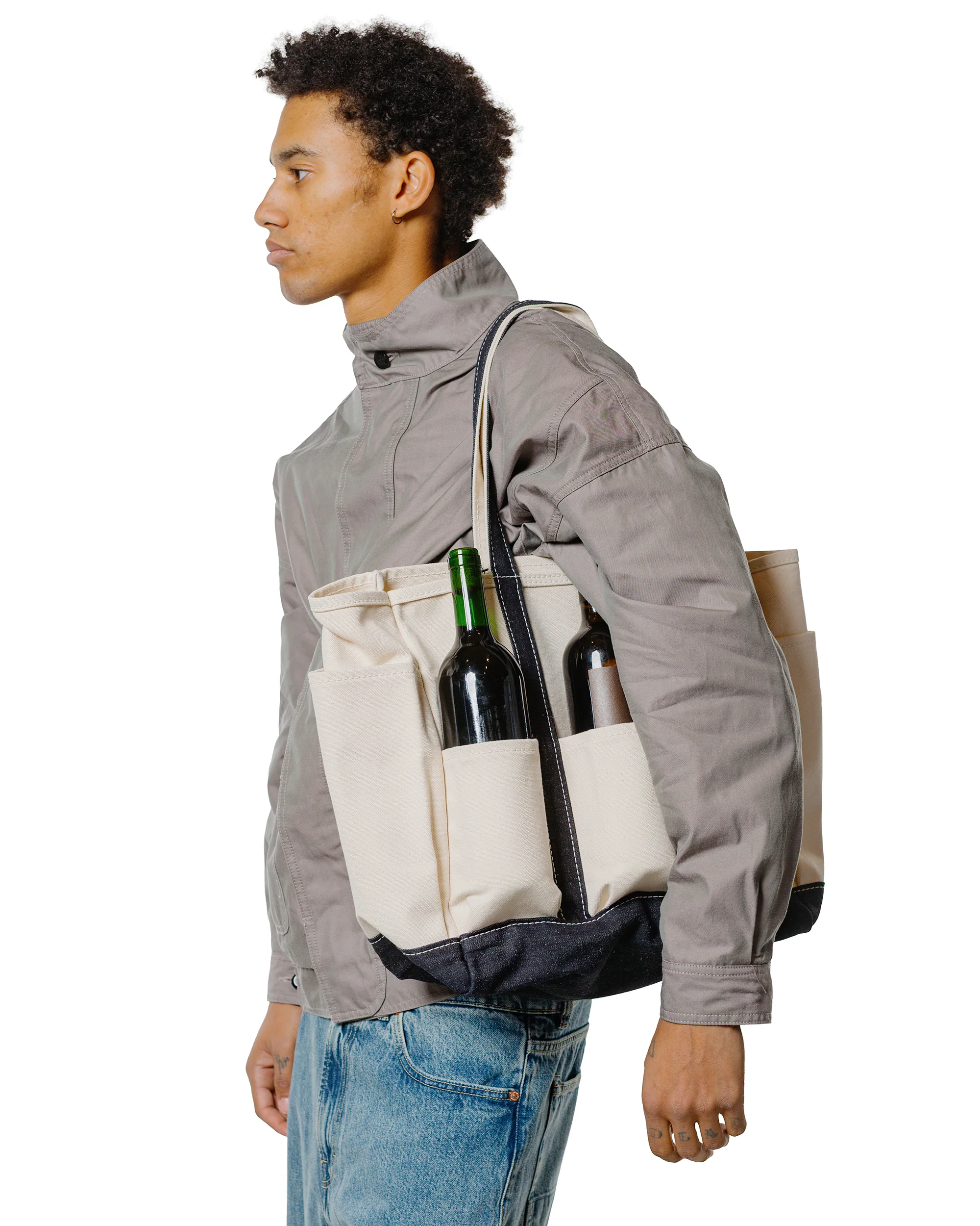 Outil Tote Bag Sac Robion Ecru/Indigo - Image 3