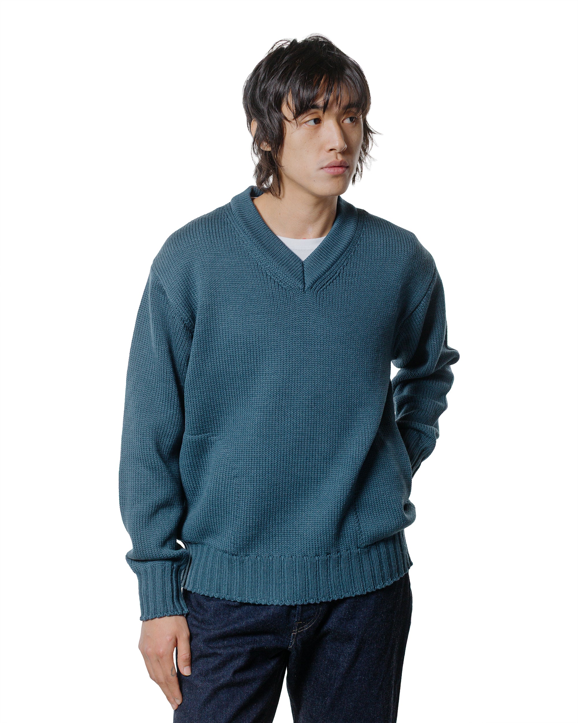Phigvel Goodman's V Neck Sweater Cerulean - Image 2
