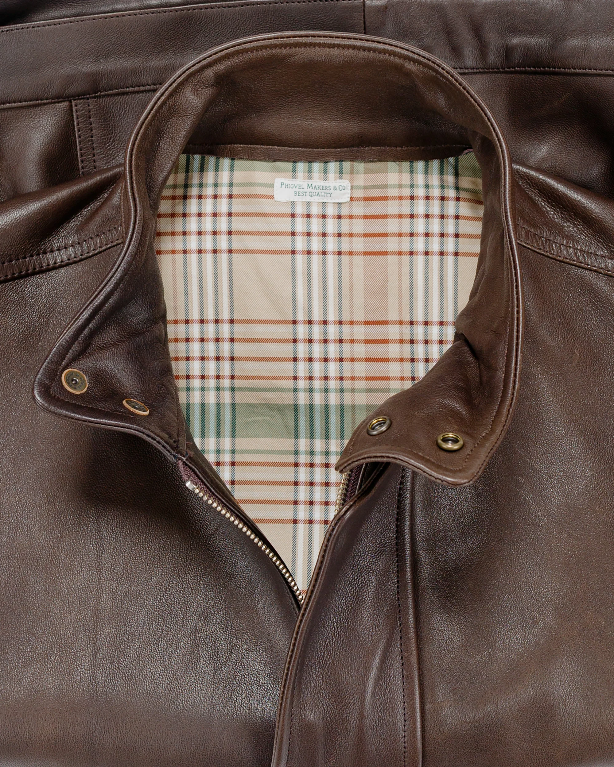 Phigvel Sheepleather Sporting Blouson Dark Brown - Image 6
