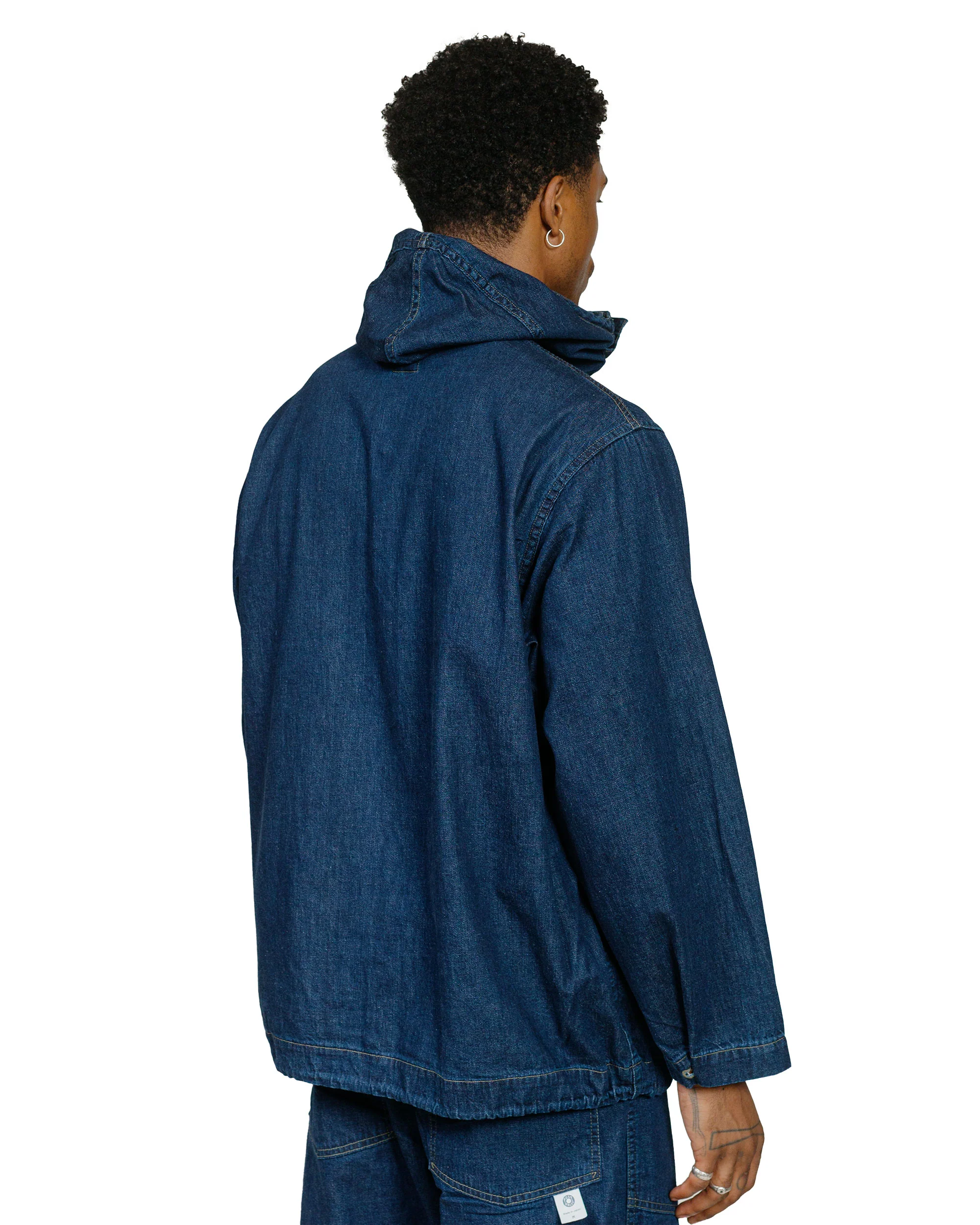 Post O'Alls NAVY Parka Blue Denim w/OD Yellow Stitch Indigo - Image 3