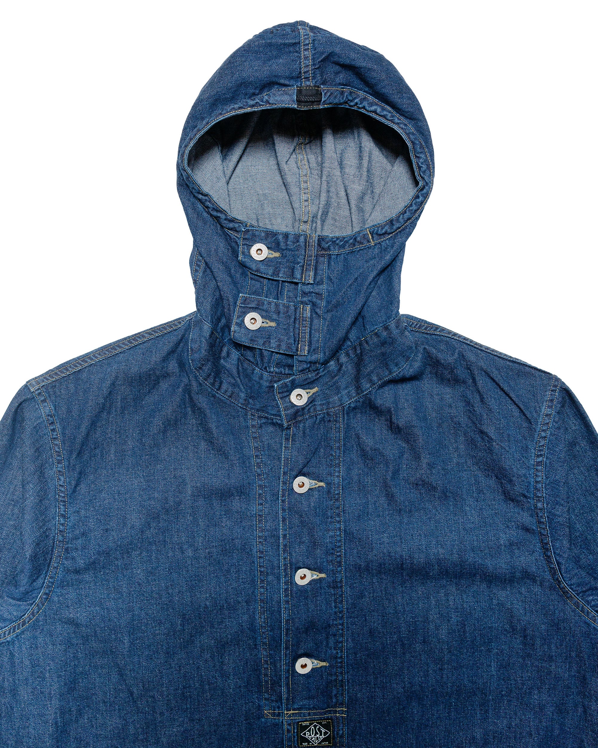 Post O'Alls NAVY Parka Blue Denim w/OD Yellow Stitch Indigo - Image 5