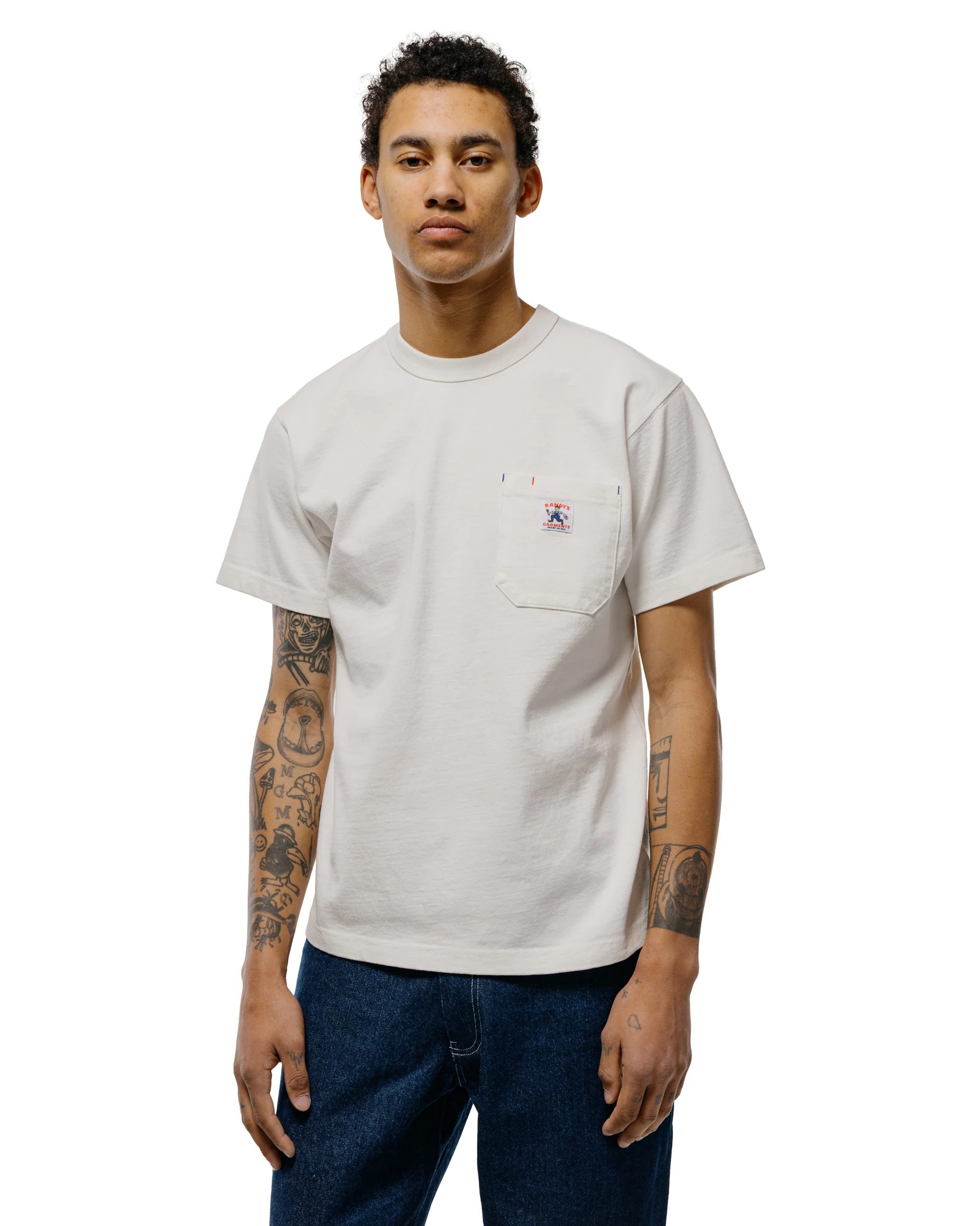 Randy's Garments Heavyweight Hammer Pocket Tee White - Image 2