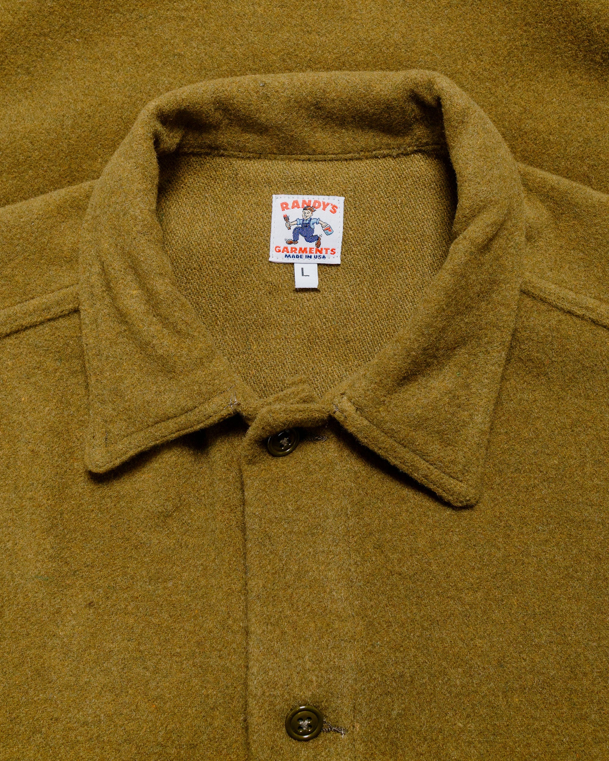 Randy's Garments Over Shirt Olive Drab Heavy Triblend Brushed Wool - Image 5