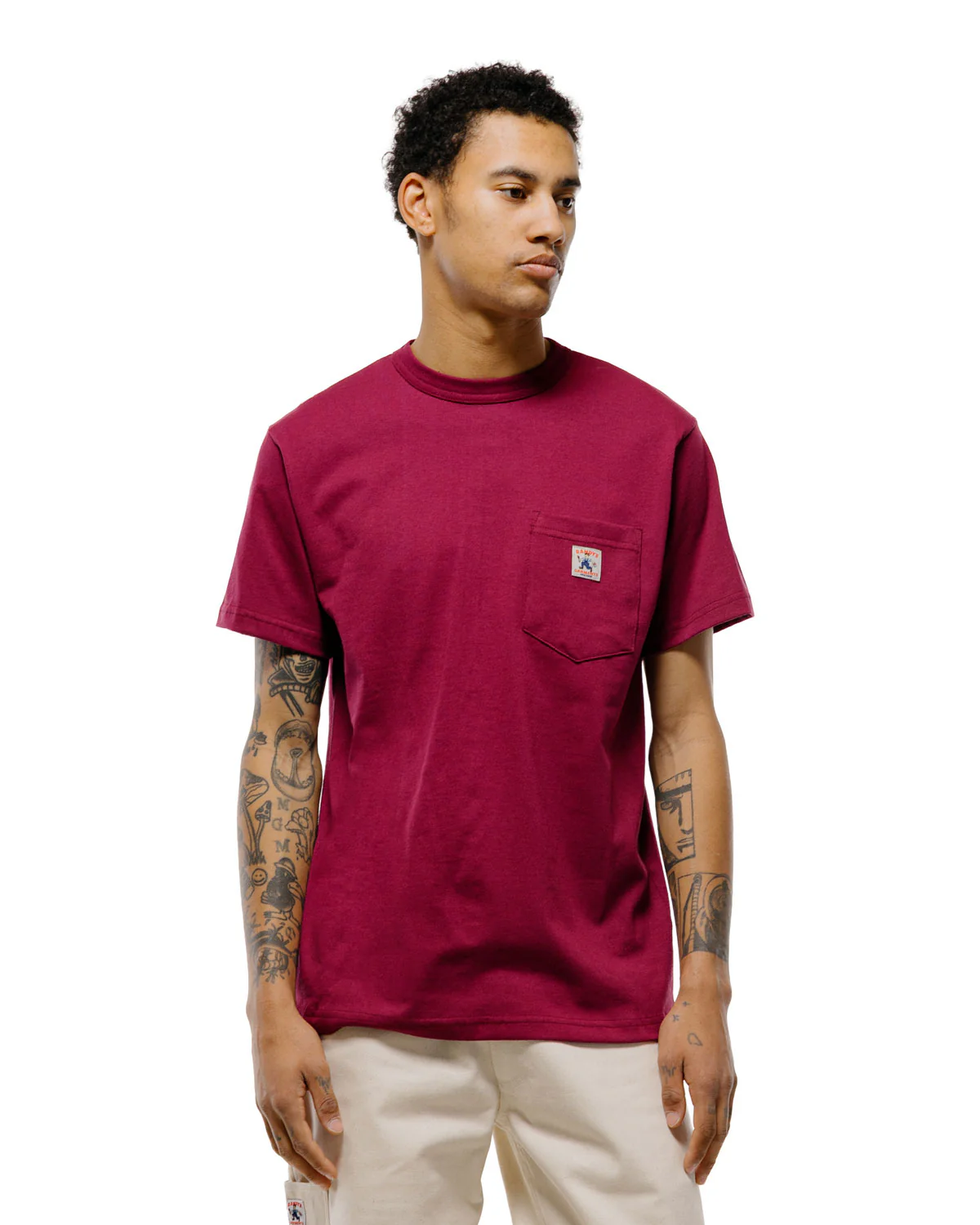 Randy's Garments Pocket Tee Maroon - Image 2
