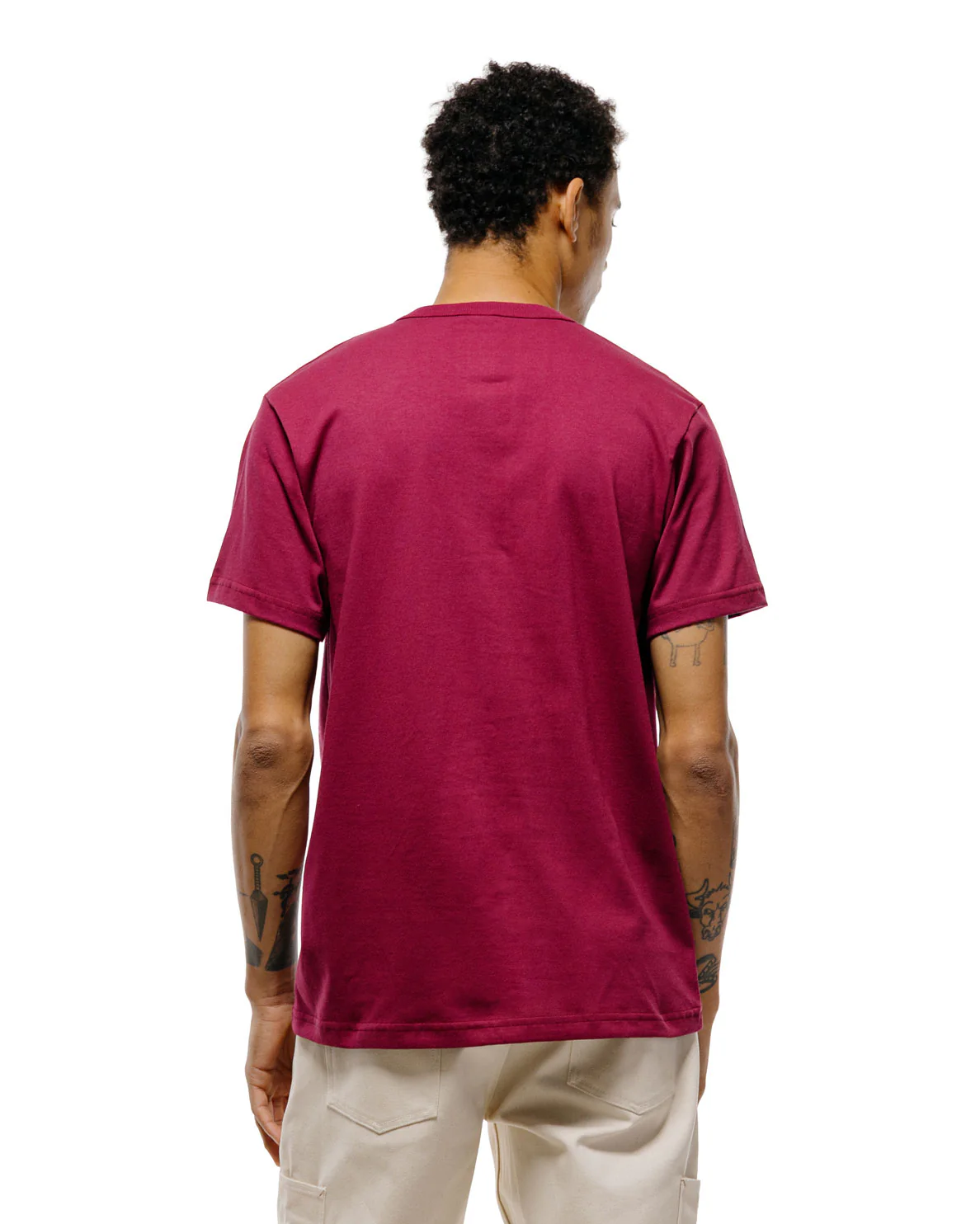 Randy's Garments Pocket Tee Maroon - Image 4