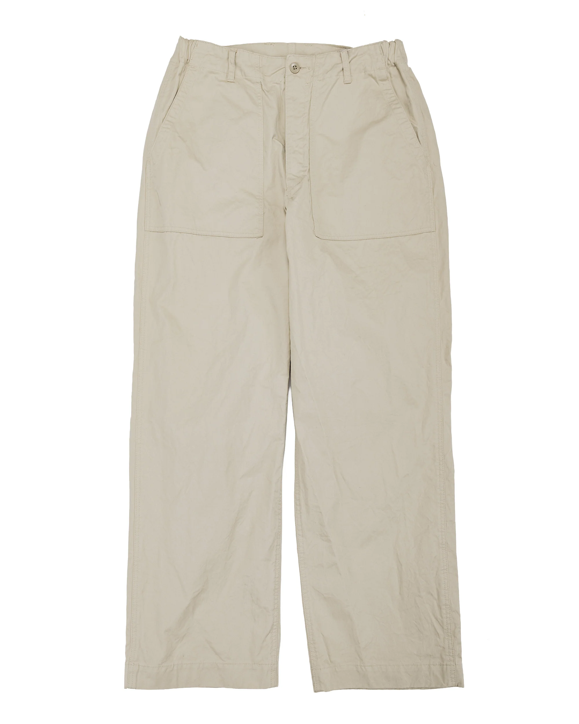 Sage de Cret CO Chino Cloth Crinkle Baggy Baker Pants Beige