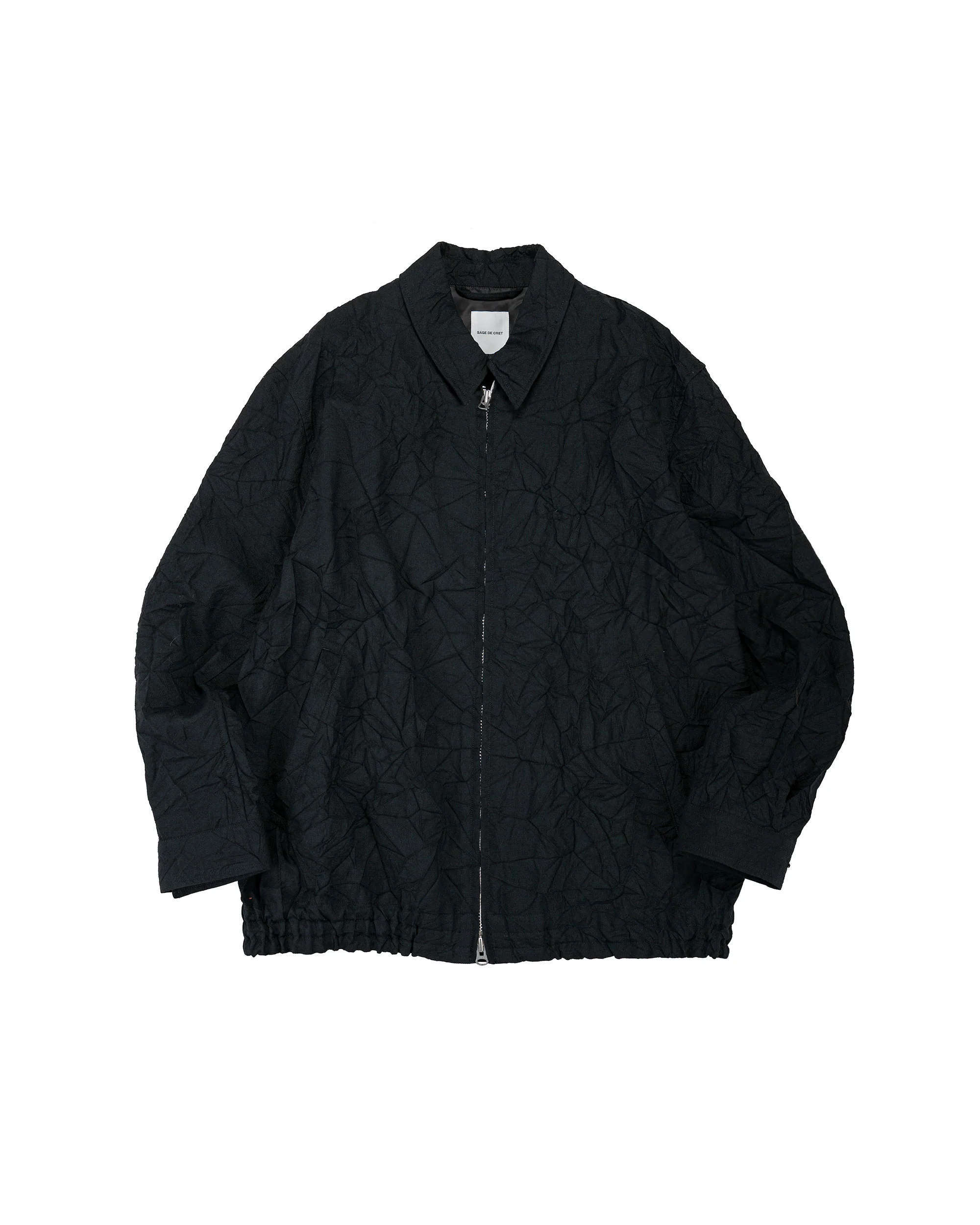 Sage de Cret WO/LI Crinkle Full Zip Jacket Black