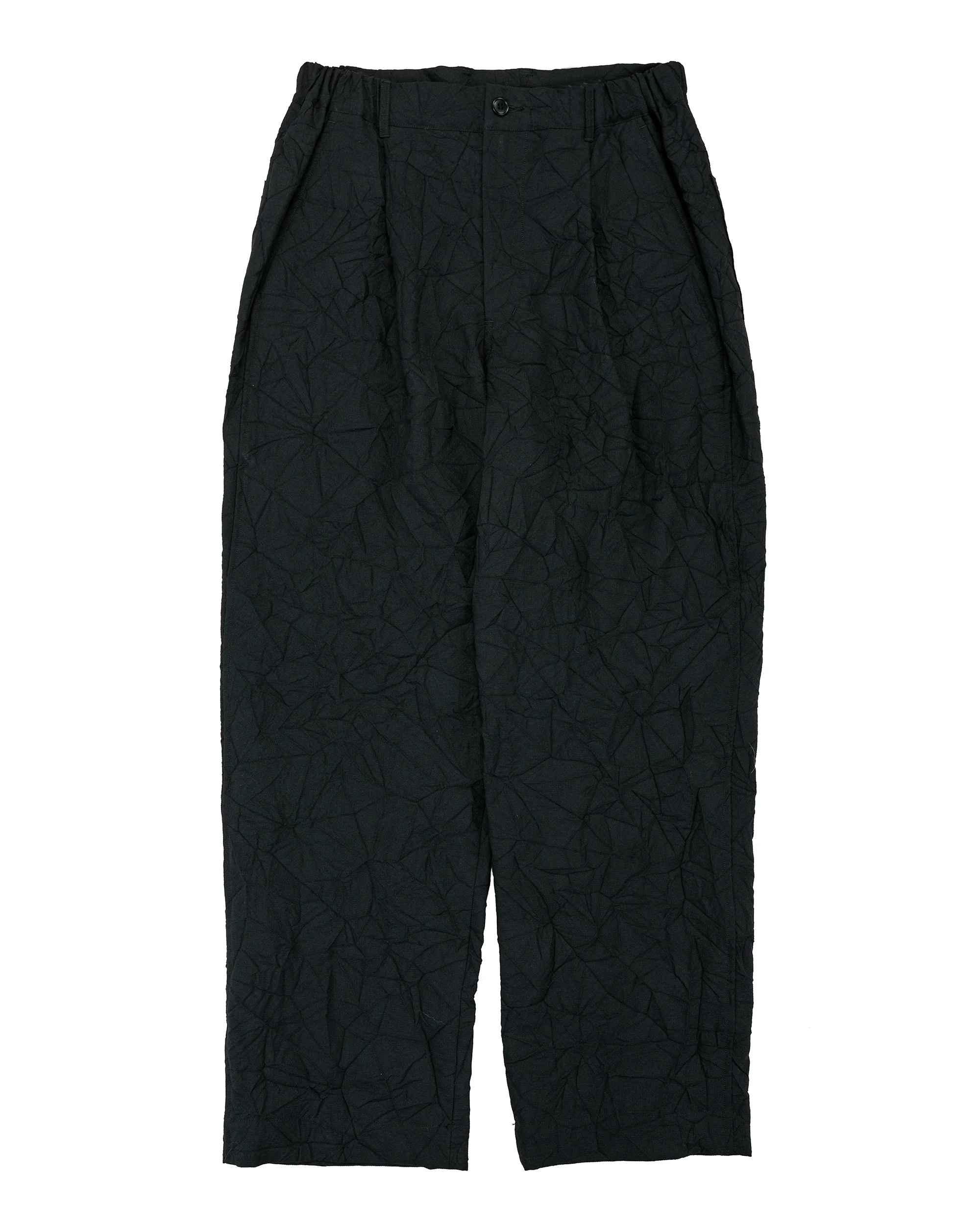 Sage de Cret WO/LI Crinkle Single Pleated Wide Pants Black