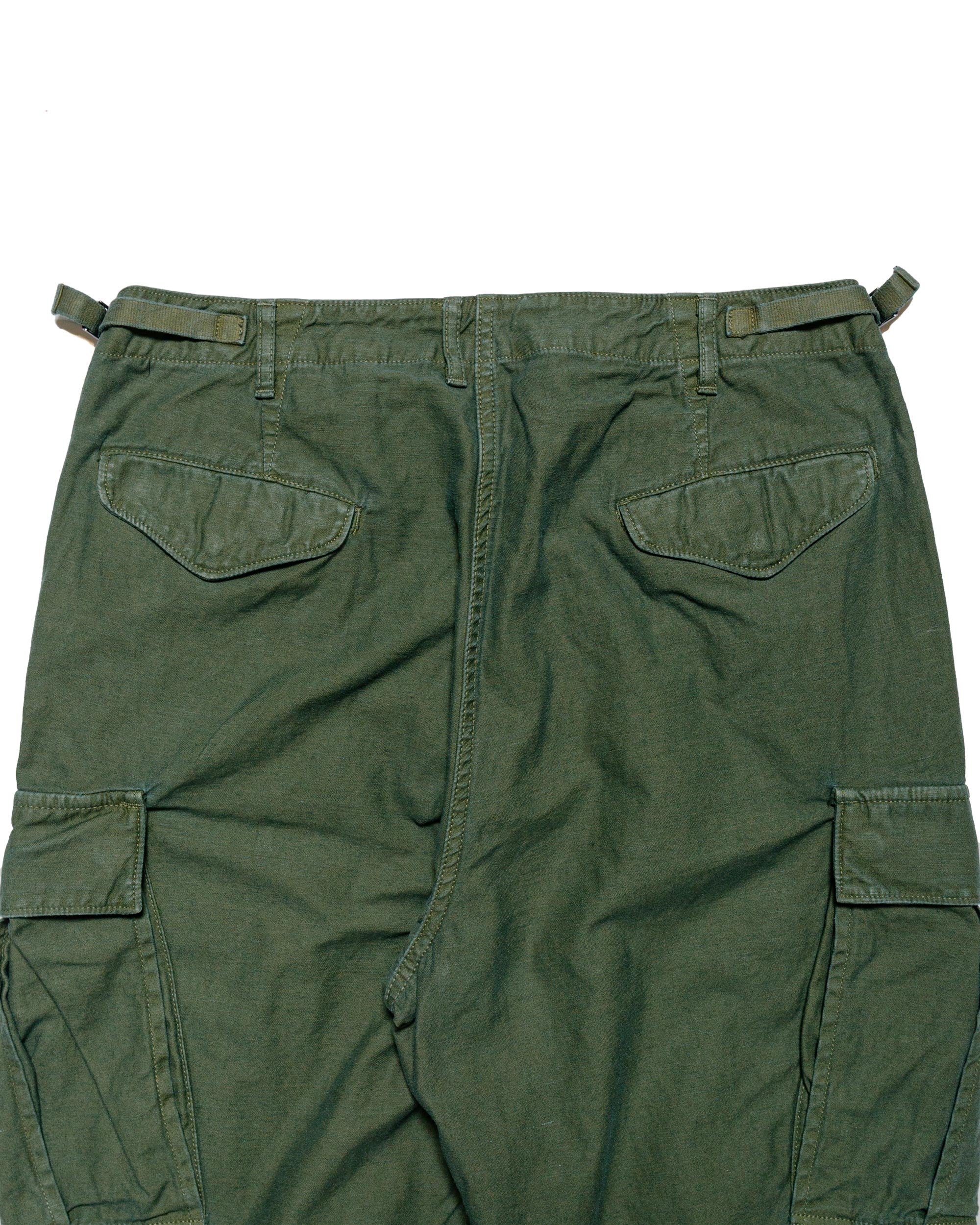 Sage de Cret Lost & Found Cotton/Linen Back Satin Cargo Trouser Olive - Image 5