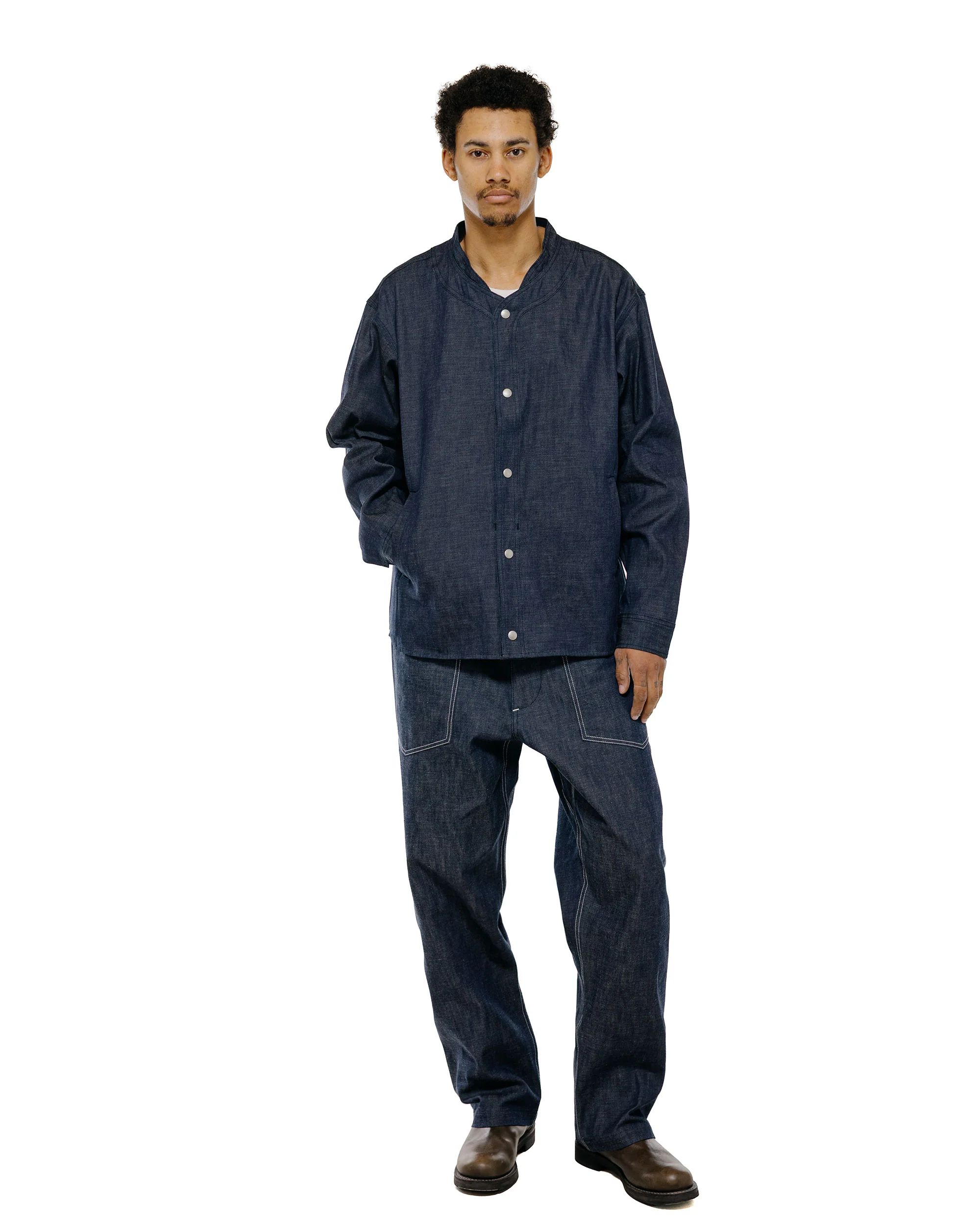 Sassafras D Scoop Pants 10oz Military Denim Indigo - Image 5