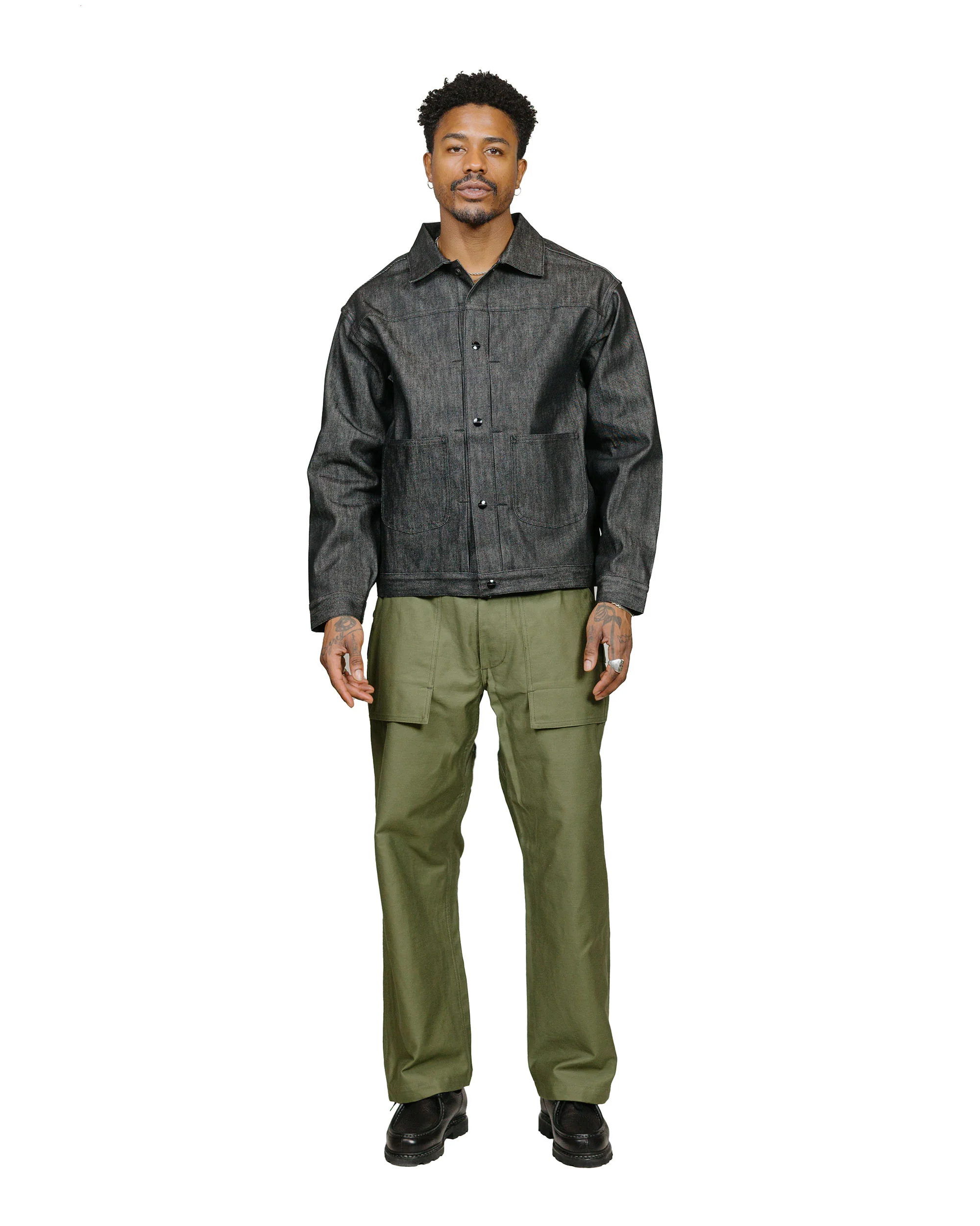 Sassafras F.S Cultivator Pants Back Satin Olive - Image 4