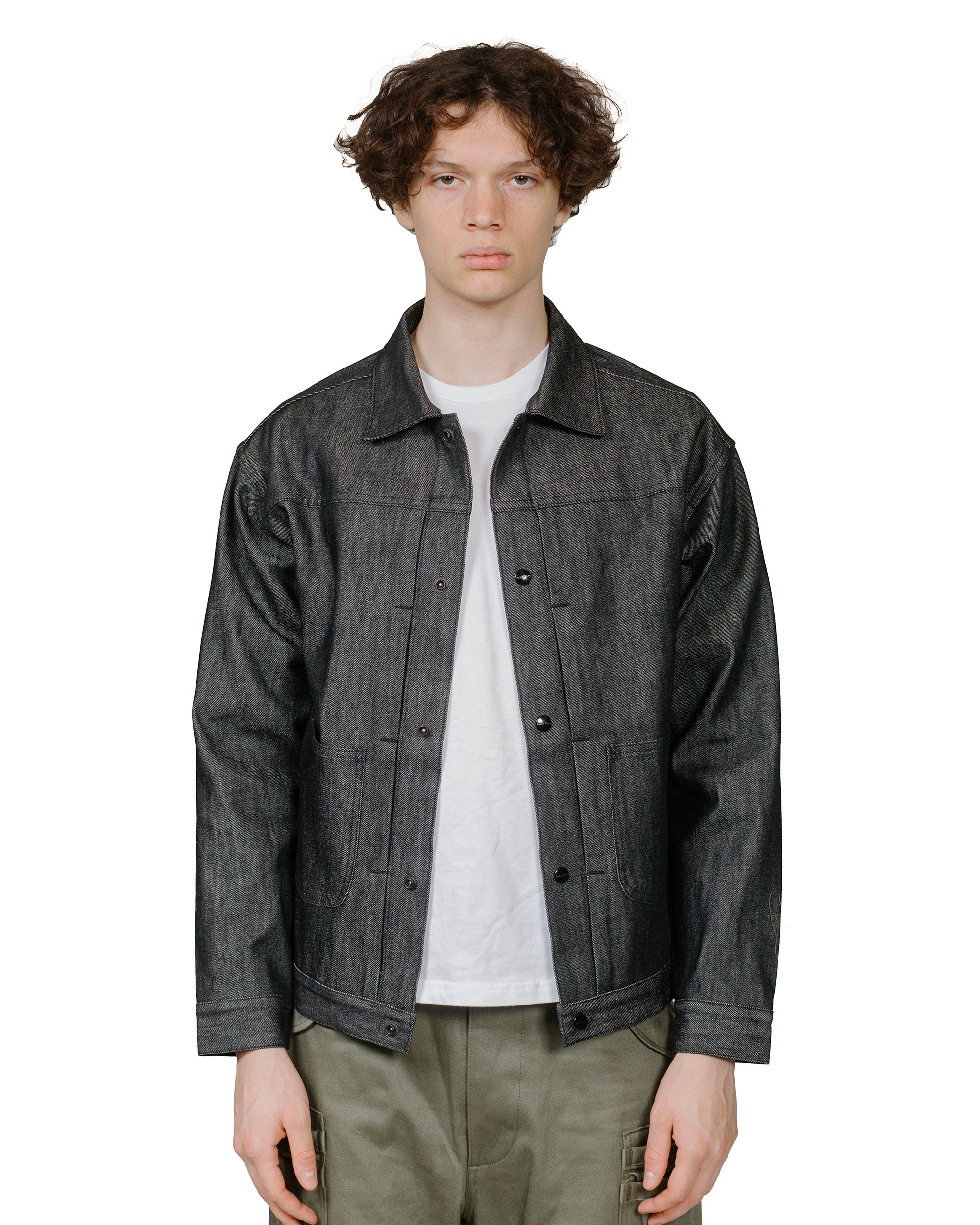 Sassafras Gardeners Jacket 13oz Slab Denim Black - Image 2