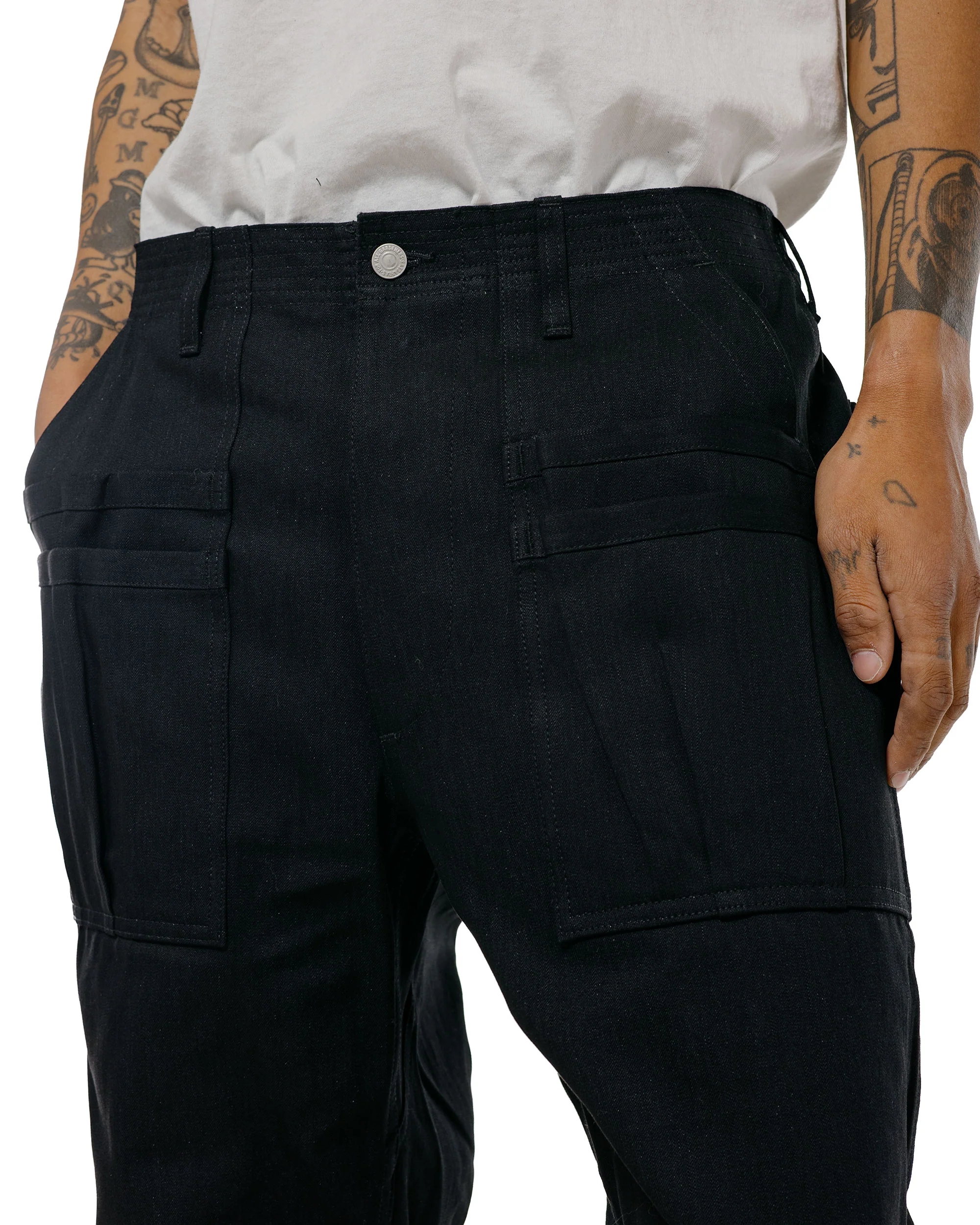 Sassafras Overgrown Fatigue Pants 8.5oz Work Denim Black - Image 3