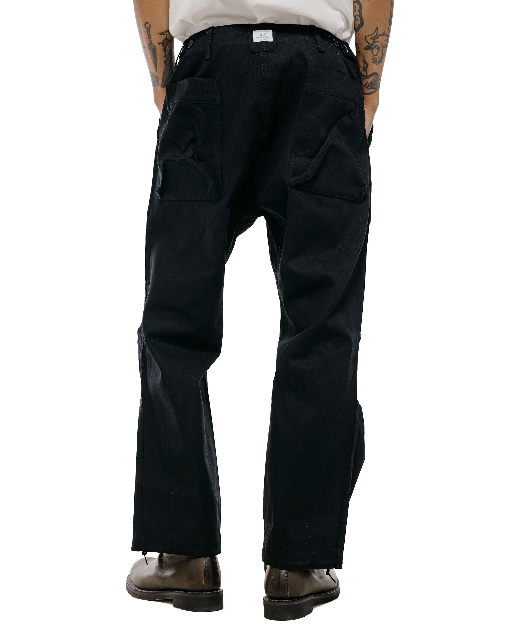 Sassafras Overgrown Fatigue Pants 8.5oz Work Denim Black - Image 4