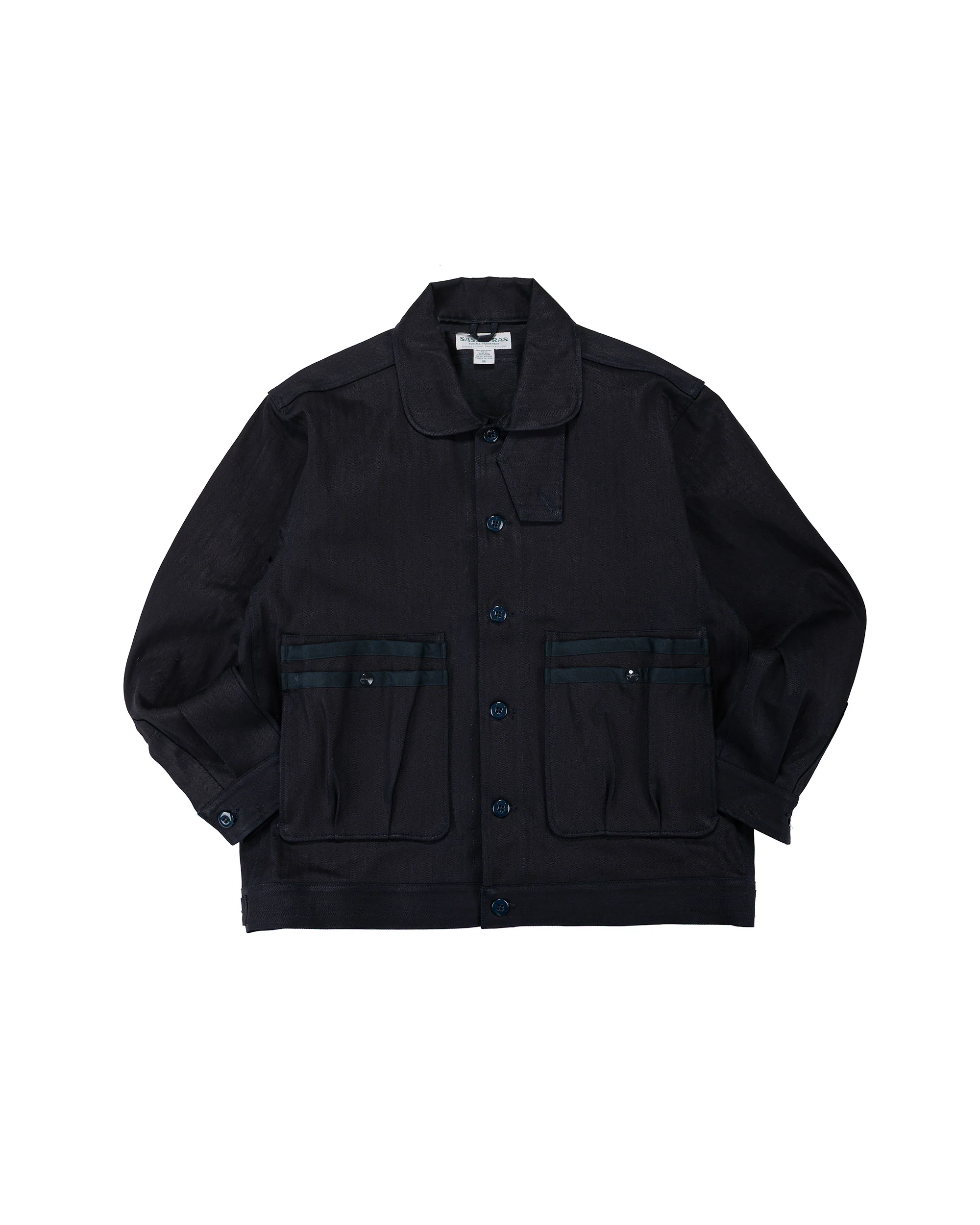 Sassafras Overgrown Trug Jacket Herringbone Twill Indigo/Black