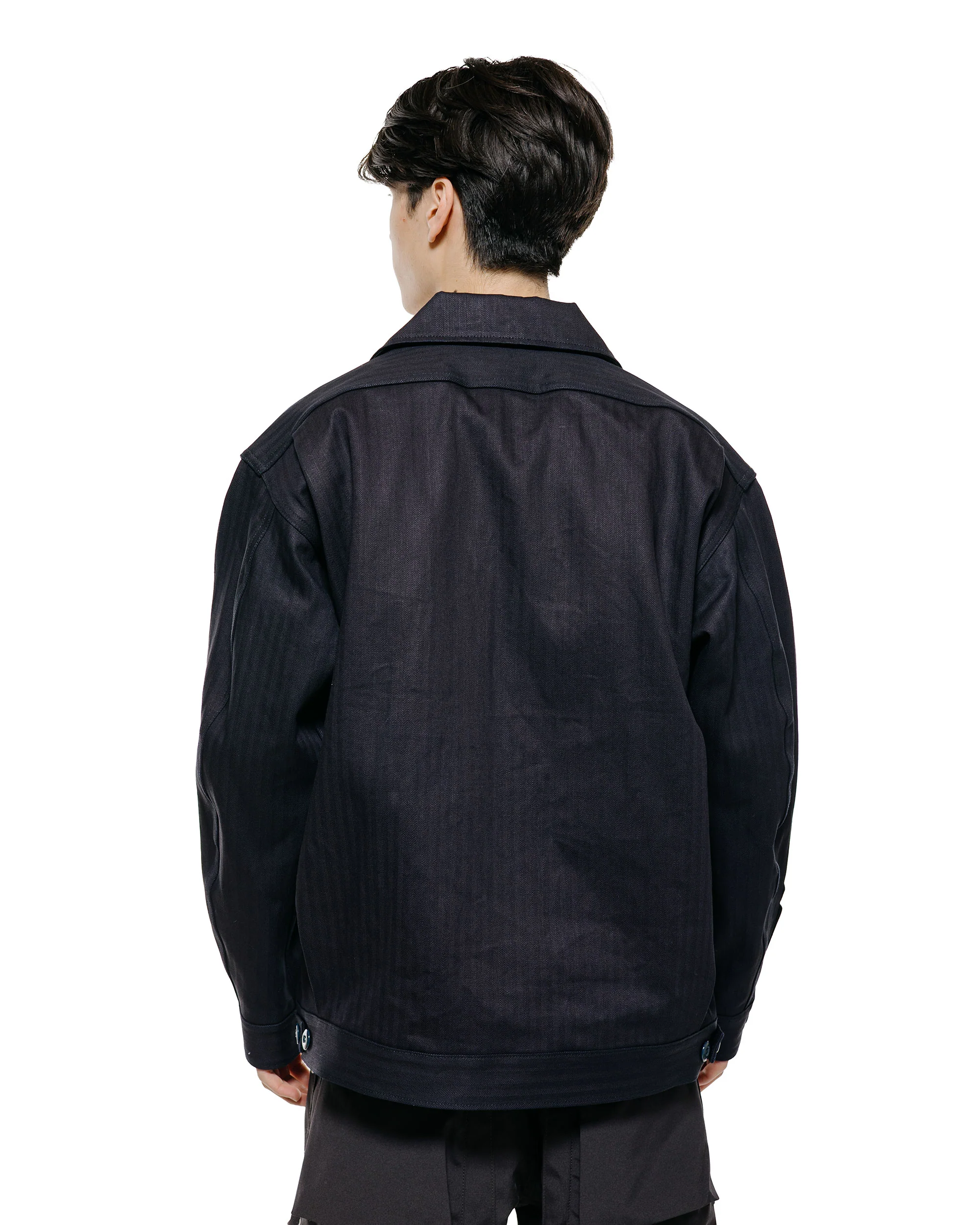 Sassafras Overgrown Trug Jacket Herringbone Twill Indigo/Black - Image 3