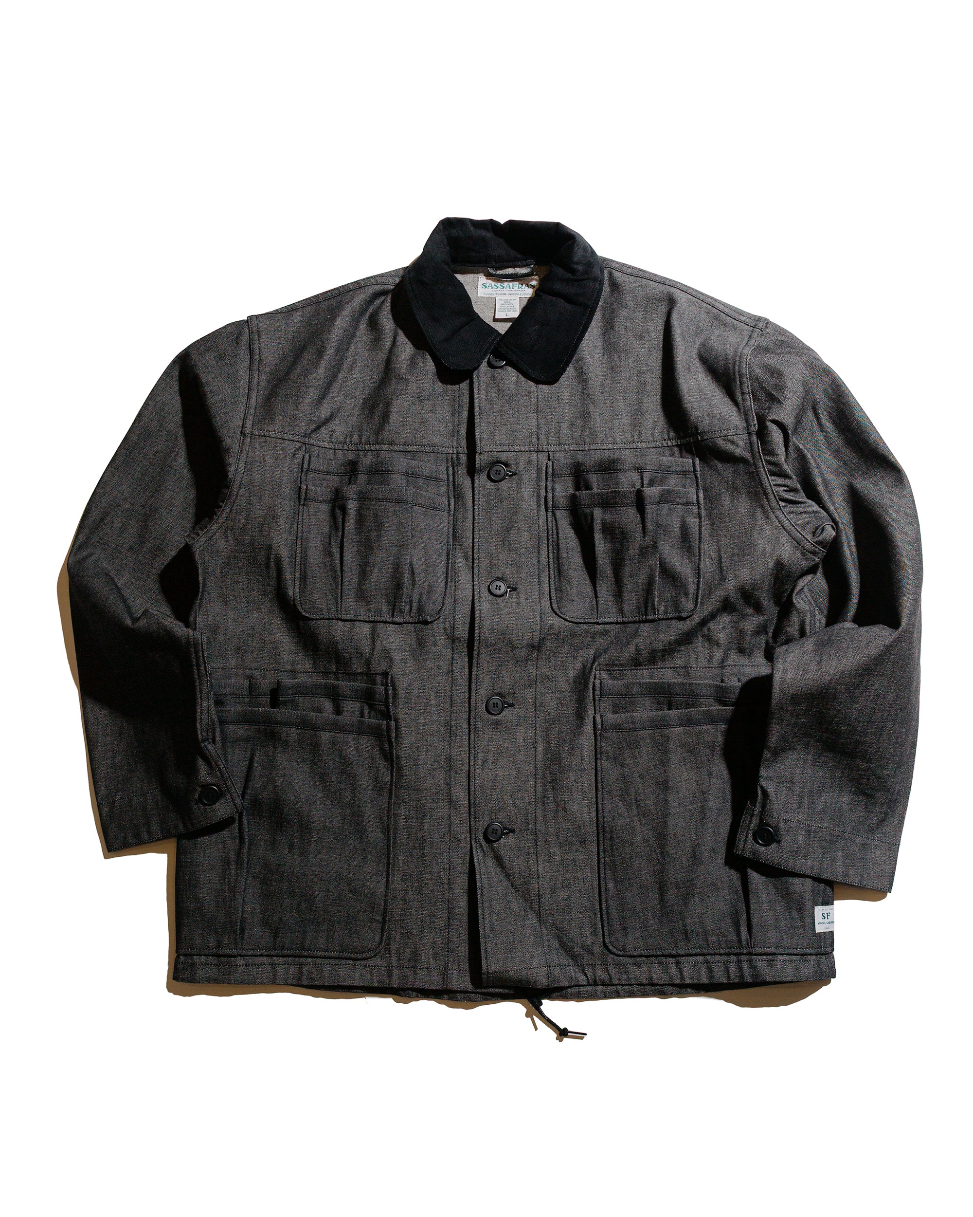 Sassafras Overgrown Warden Jacket 10oz Denim Black