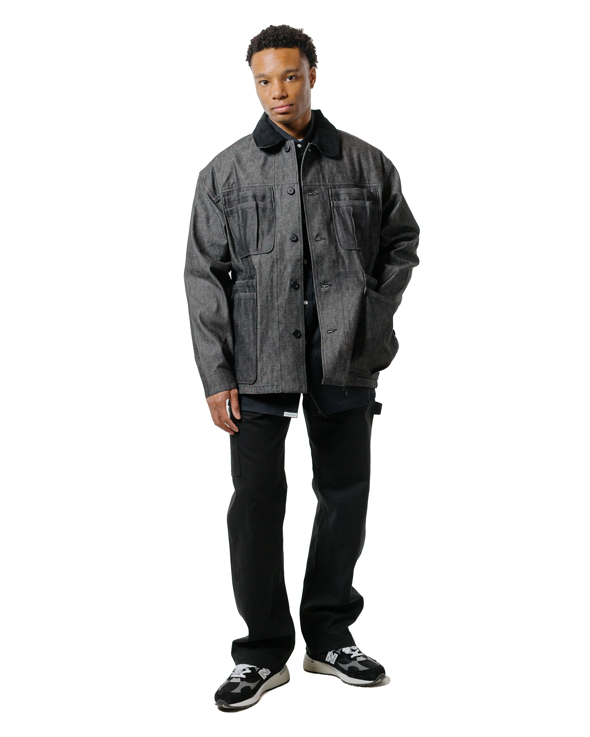 Sassafras Overgrown Warden Jacket 10oz Denim Black - Image 4