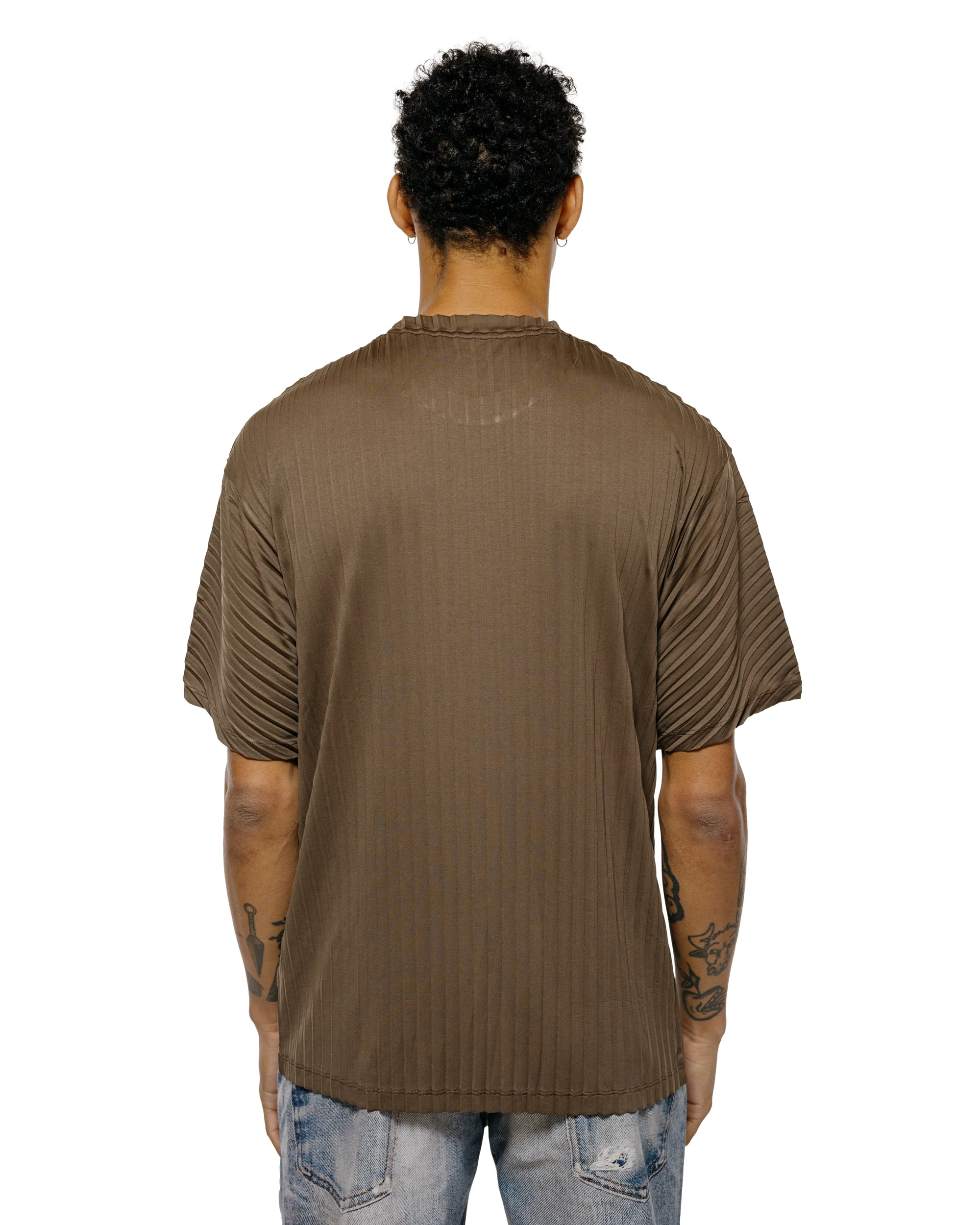 SATISFY AuraLite Pleated T-Shirt Olive SA - Image 3